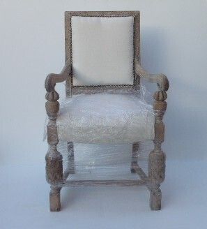 Pair Of  French Weathered Oak Late 19th Century Upholstered  Armchairs Carver Chairs photo Furniture