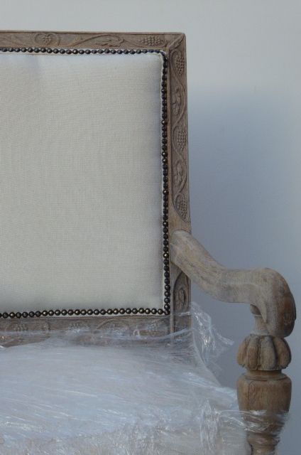Pair Of  French Weathered Oak Late 19th Century Upholstered  Armchairs Carver Chairs photo vinterior