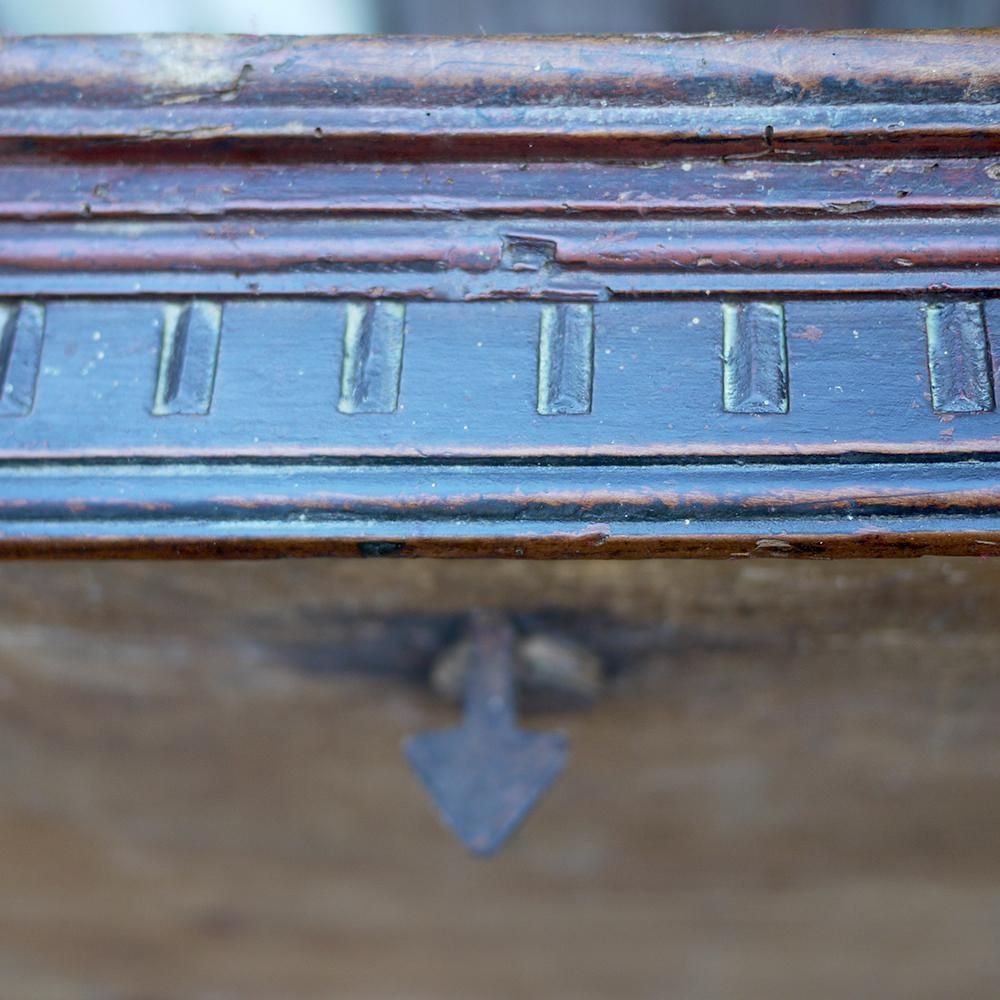 18th Century Blanket Chest Blue And Red Painted photo 3293.0