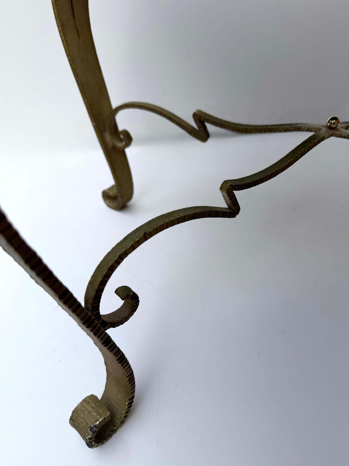 Pair Of Stools Gilt Wrought Iron By Pier Luigi Colli, Italy, 1950s photo vintage