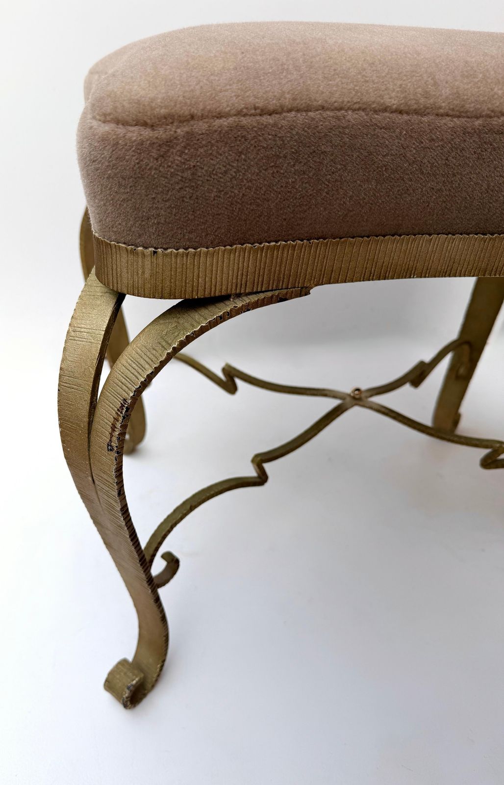 4691.0 Pair Of Stools Gilt Wrought Iron By Pier Luigi Colli, Italy, 1950s photo
