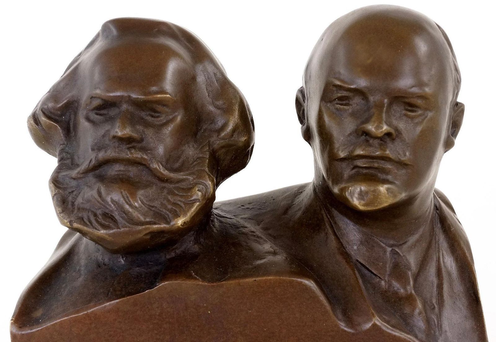 Bronze Bust Of Karl Marx And Vladimir Lenin, 20th Century photo for sale