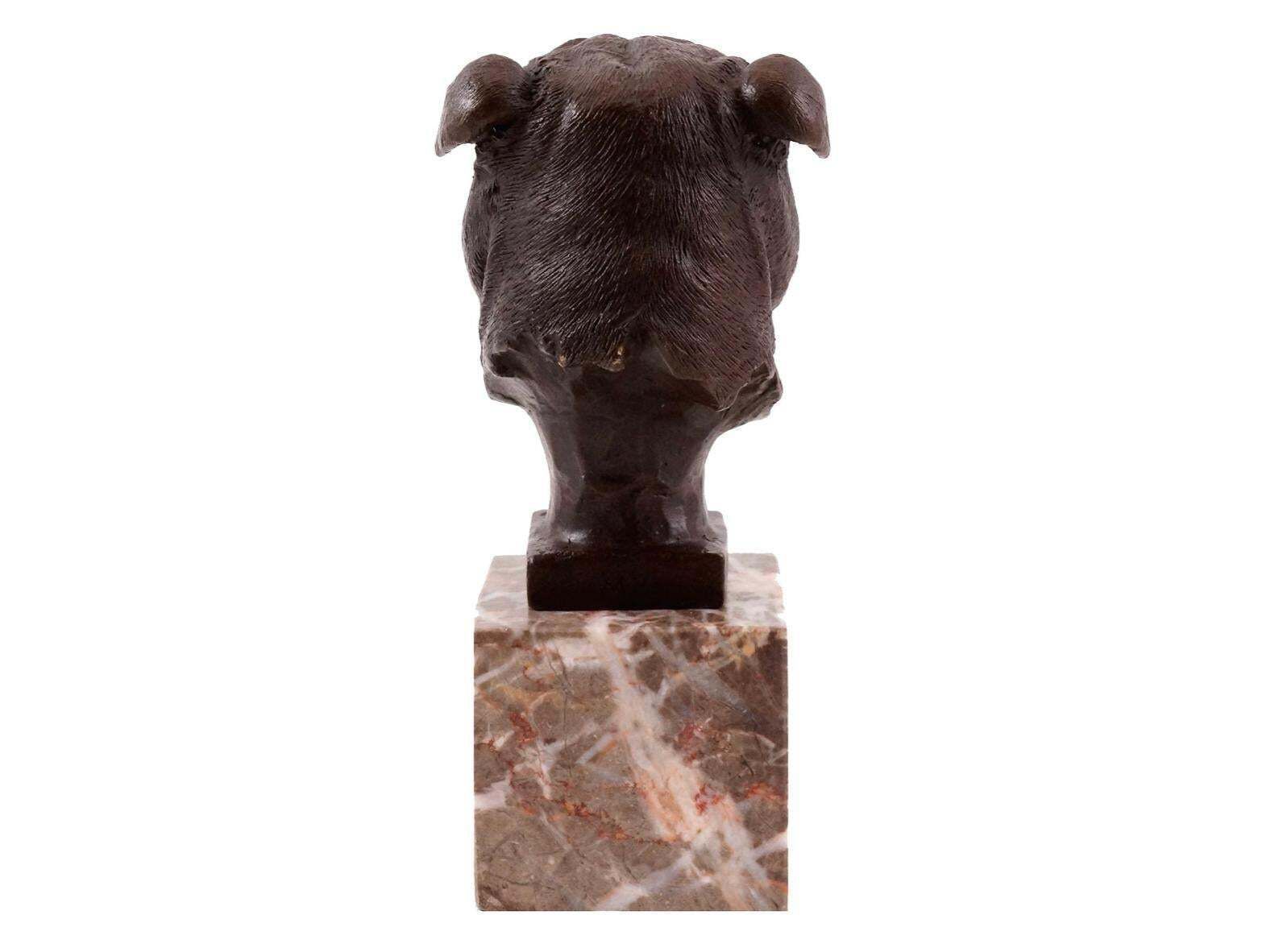 French Bulldog Head Sculpture Inspired In Bronze Patinated, 20th Century photo Art