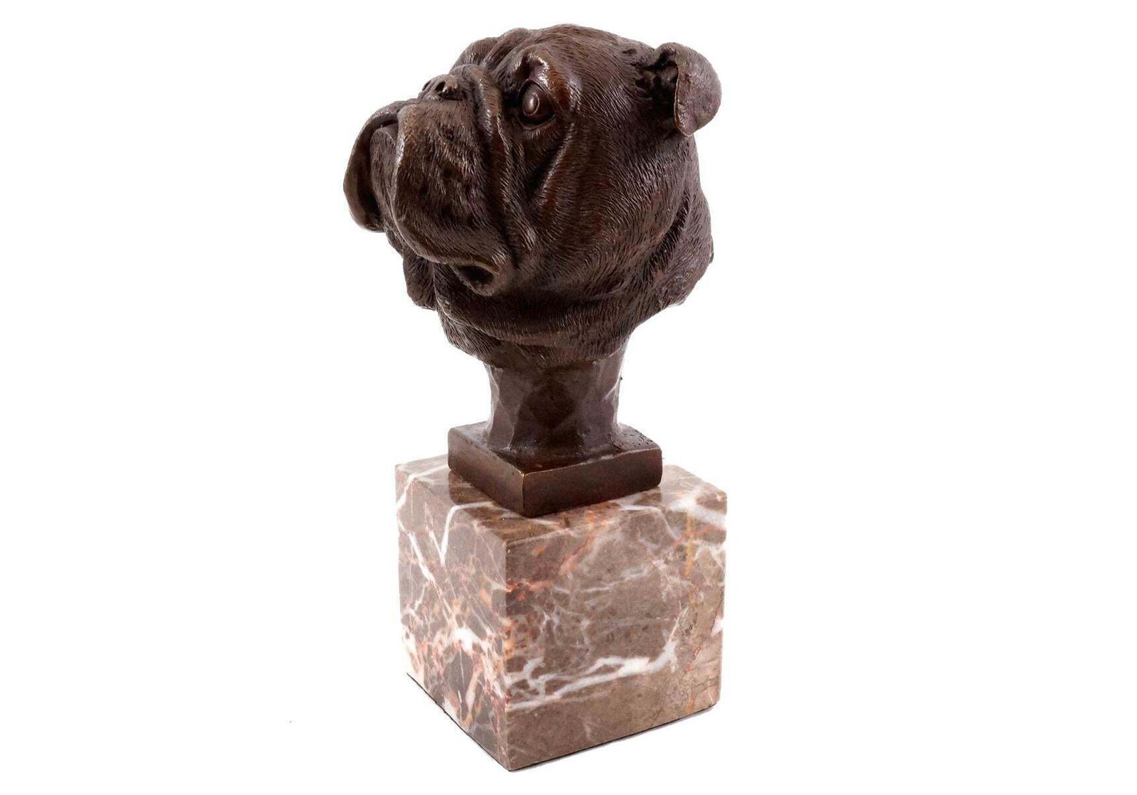 French Bulldog Head Sculpture Inspired In Bronze Patinated, 20th Century photo buy