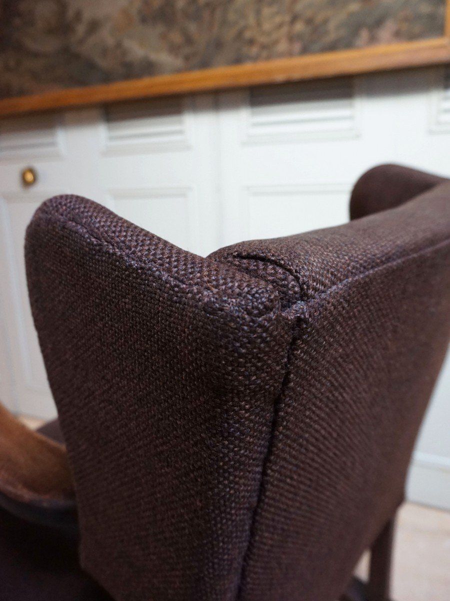 Mid Century Brutalist Wing Armchair In The Manner Of Charles Dudouyt, 1950s photo buy
