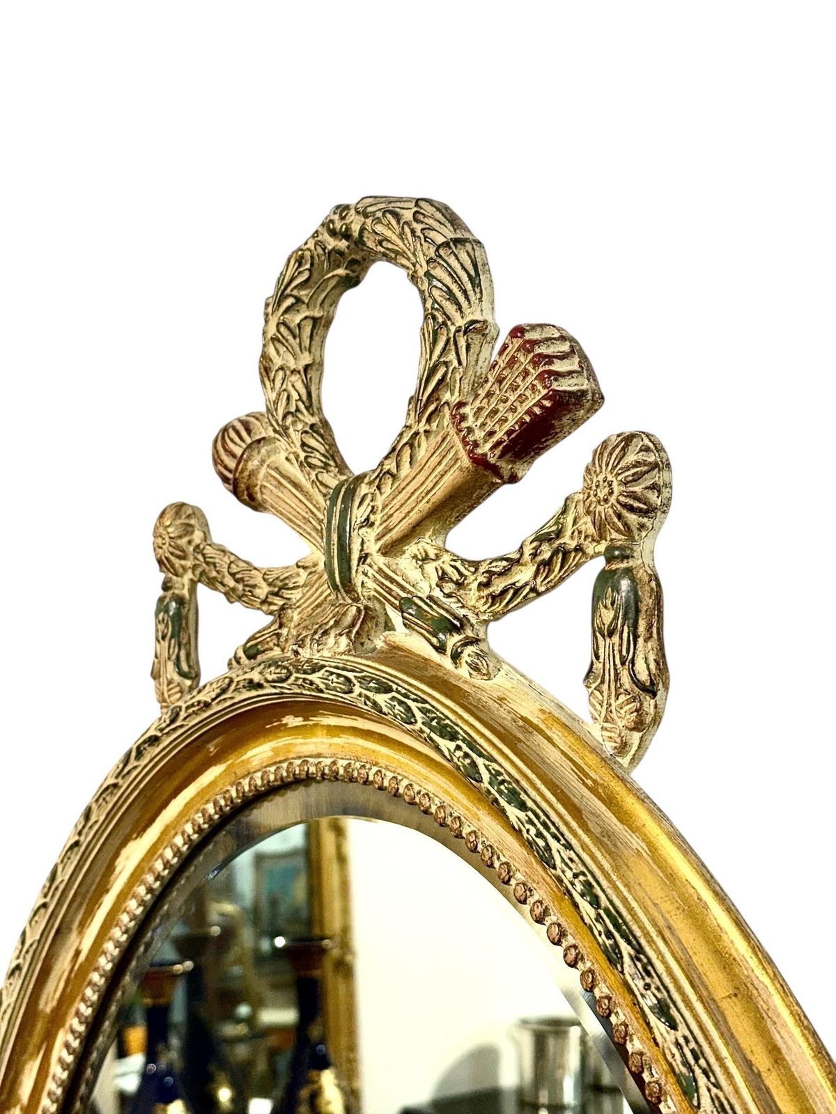 2971.0 Large Oval Louis XVI Style Giltwood Mirror, Napoléon III, 19th Century photo