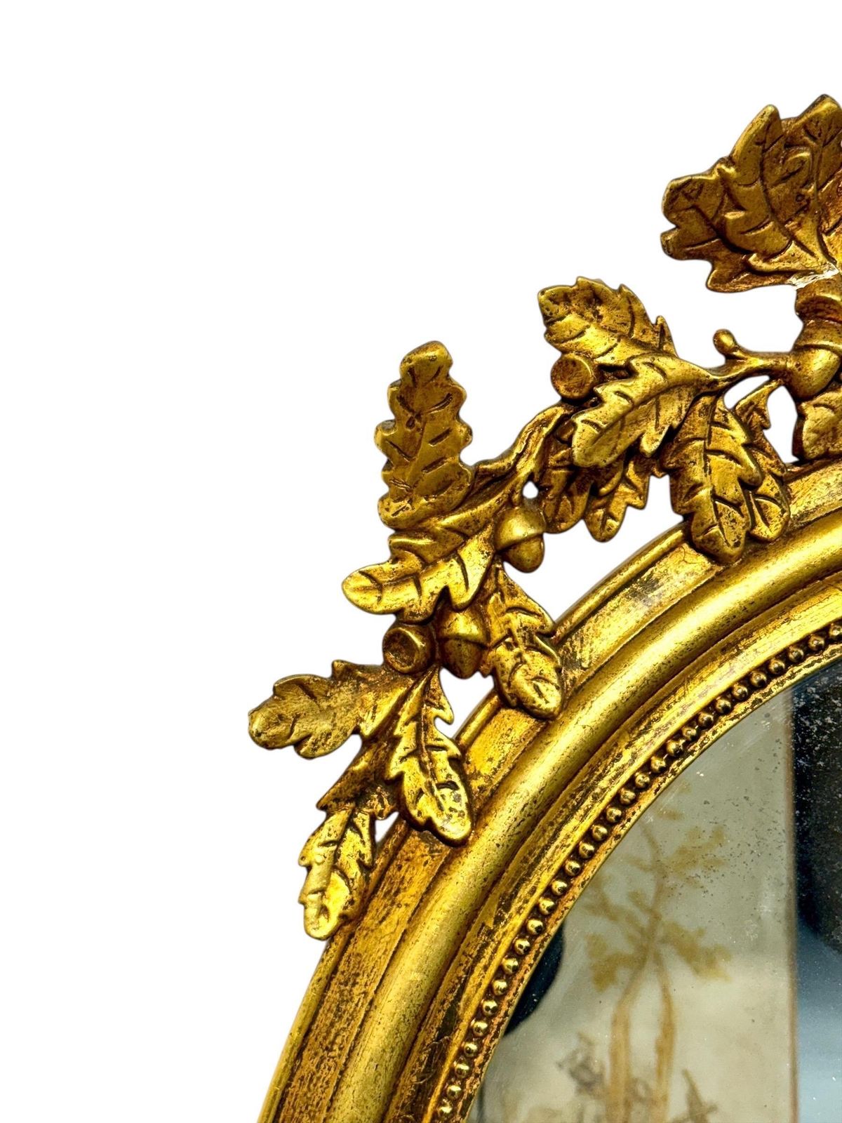 Large Oval Louis XVI Style Giltwood Mirror, 19th Century photo 3295.0