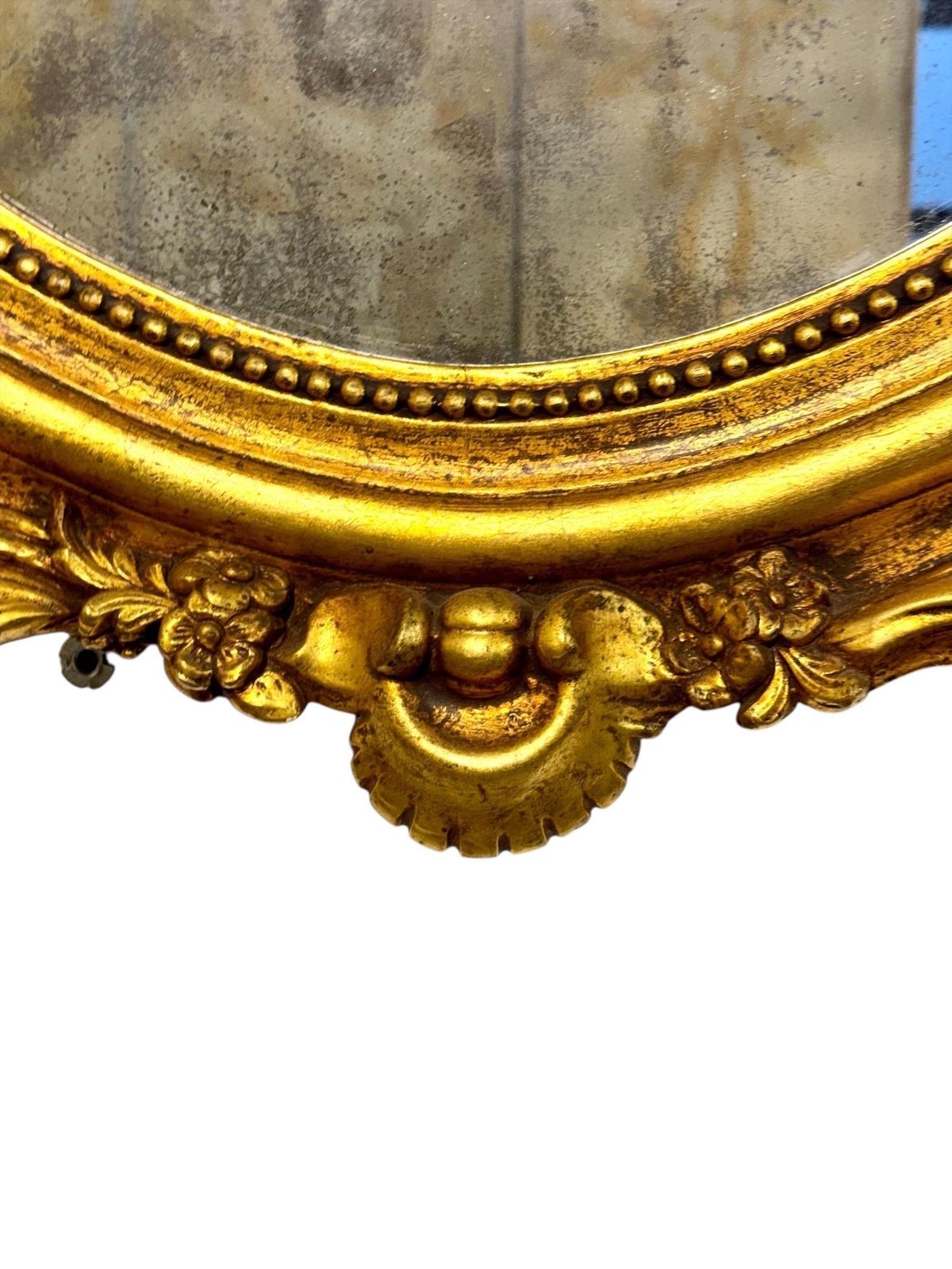 Large Oval Louis XVI Style Giltwood Mirror, 19th Century photo vinterior