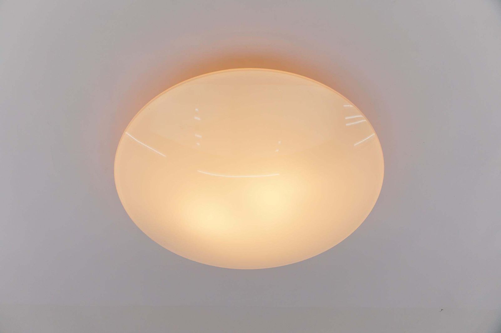 Large Opaline Glass Discus Ceiling Lamp By Limburg Bega, Mid Century Modern photo 1106.0
