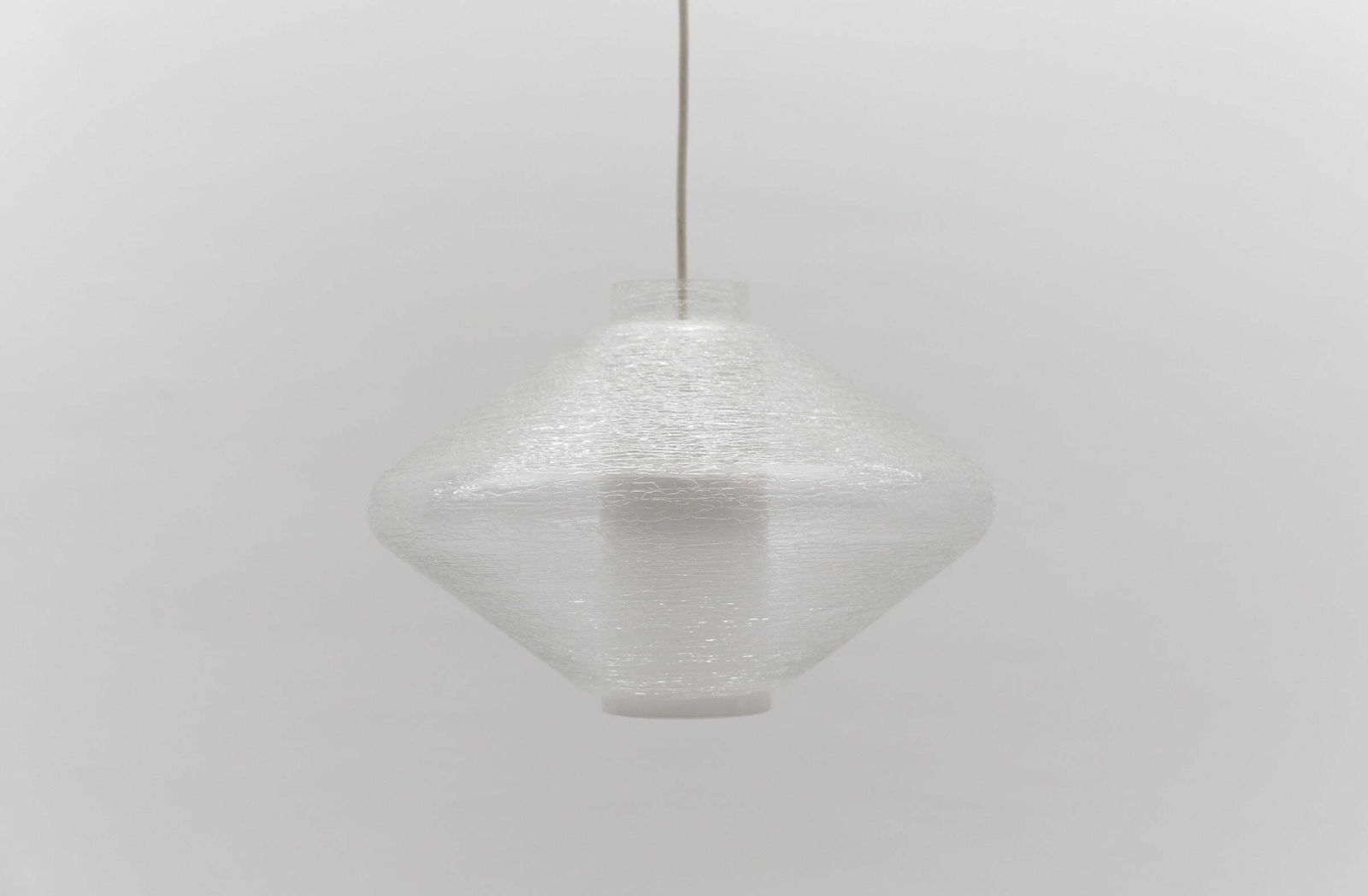 photo for sale Double Glass Shade In Opal And Textured Glass In The Wagenfeld Style, 1960s