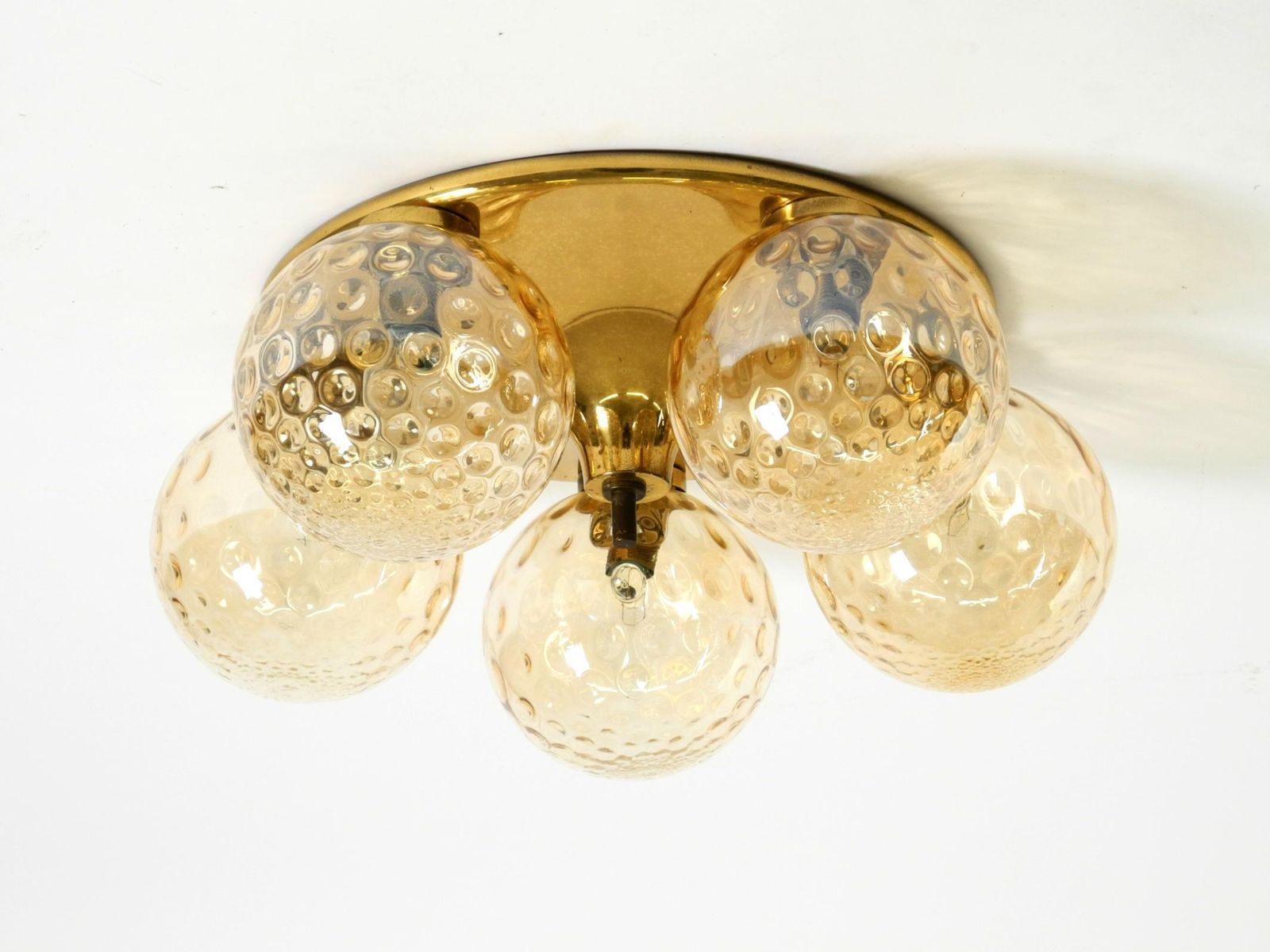 Beautiful 1960s Space Age Brass Ceiling Lamp With 5 Glass Balls photo furniture