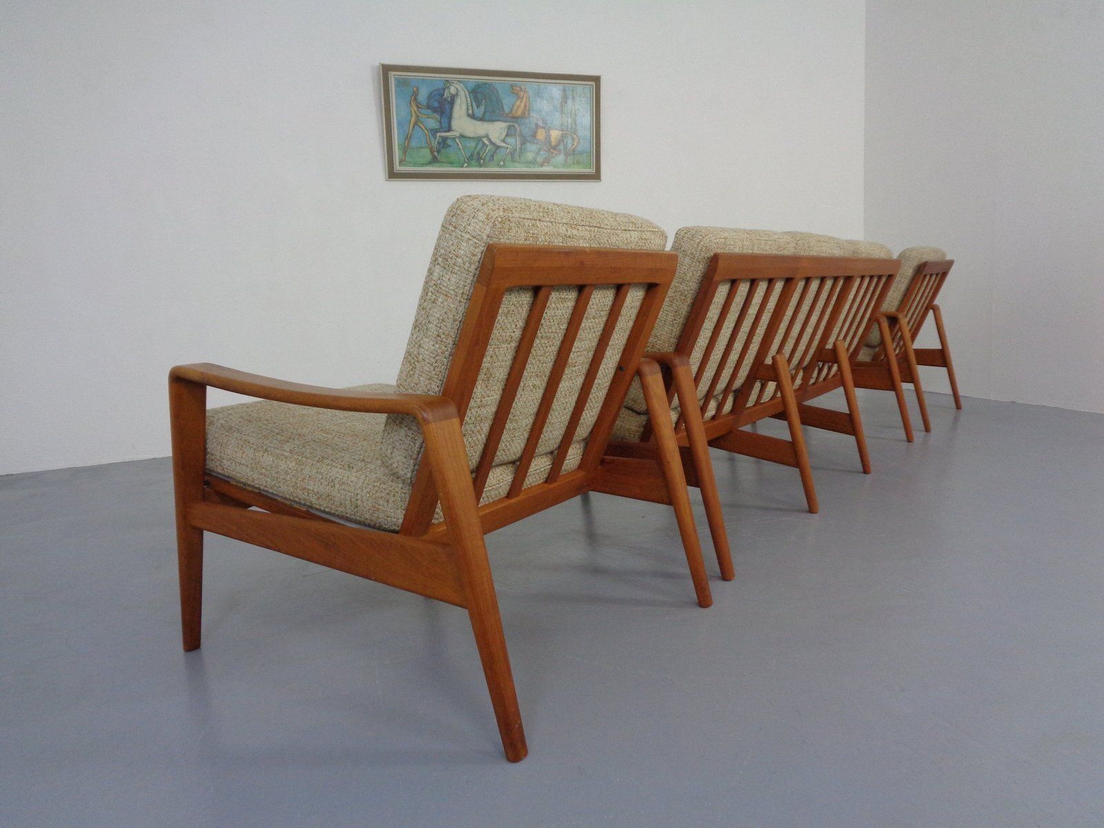 Danish Modern Living Room Set By Arne Wahl Iversen For Komfort, 1960s, Set Of 3 photo for sale