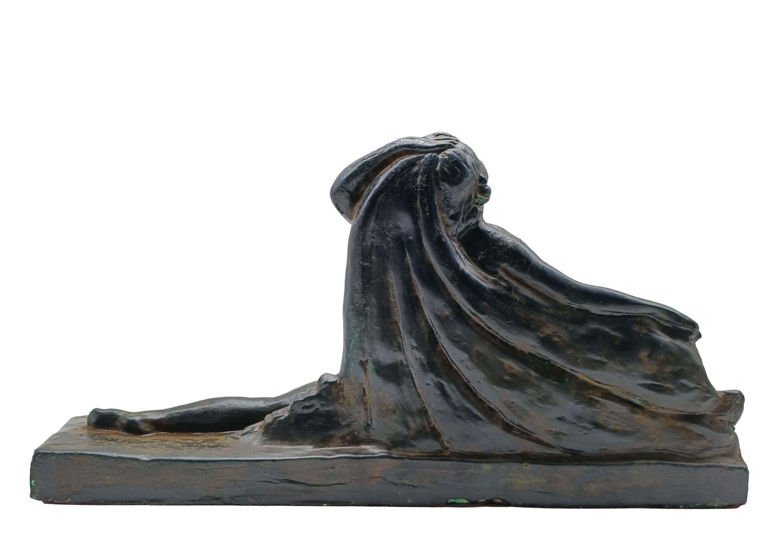 P. Roche Patinated Terracotta Sculpture "Leda And The Swan," 1970s photo Art