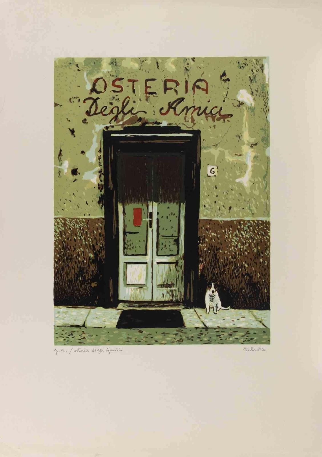 Antonio Saliolaosteria Degli Amici   Lithograph By Antonio Saliola   1990s1990s