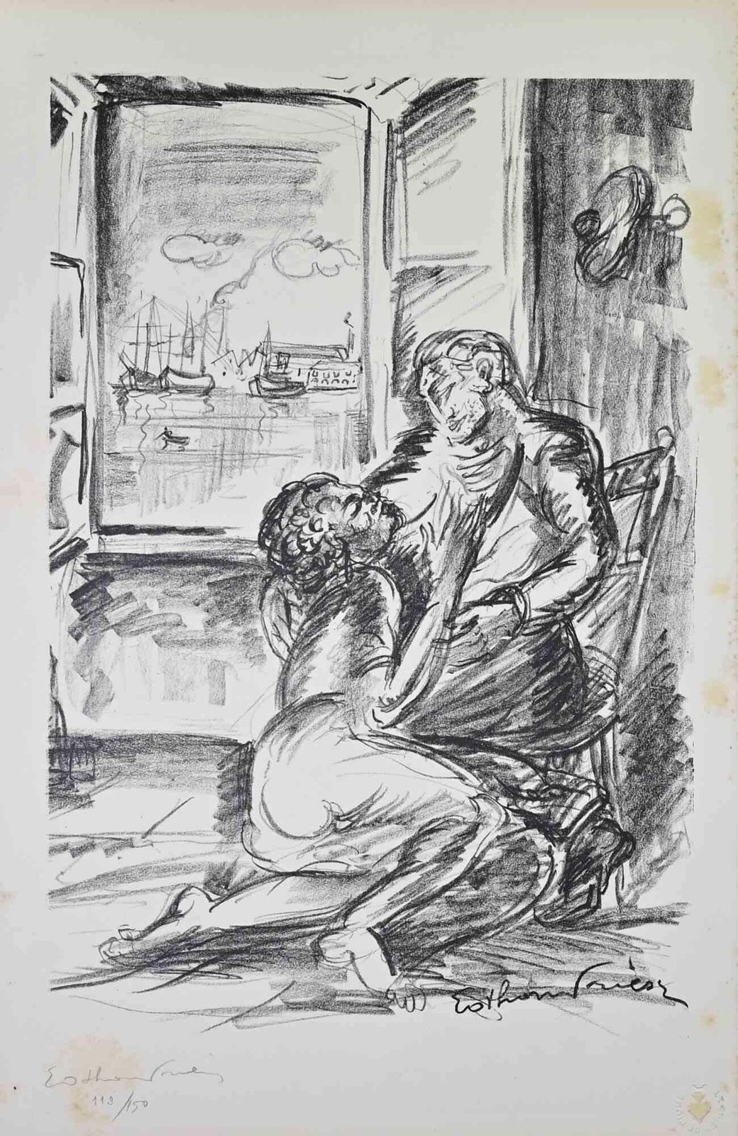 Unknownsailor And Prostitute   Lithograph By Othon Friesz   19271927