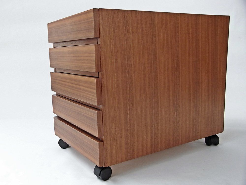 Drawer Unit In Walnut With 5 Castors From Nocciola, Germany 1970s photo furniture