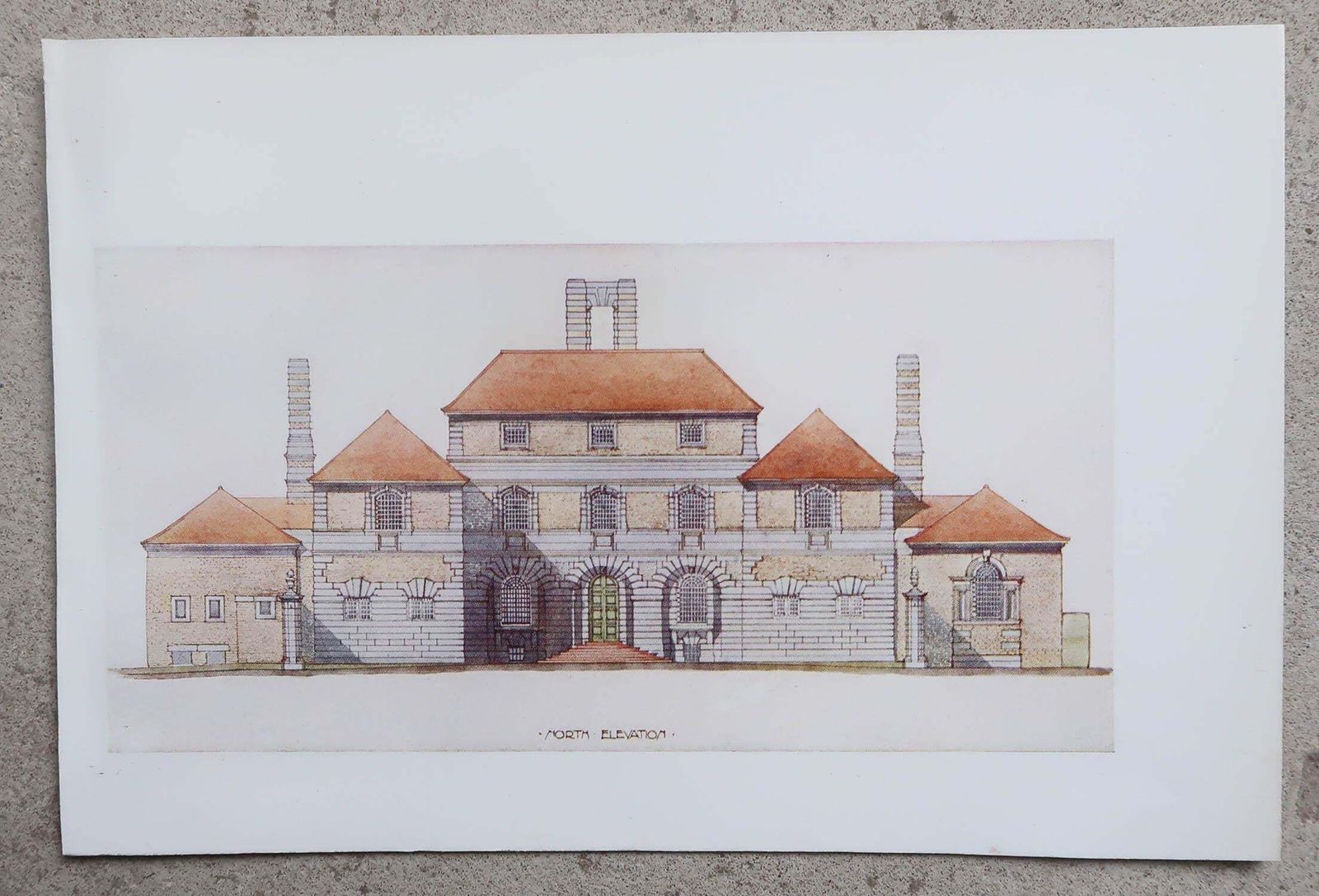 Set Of 3 Original Antique Prints Of Architectural Drawings By E.L.Lutyens. 1906 photo furniture
