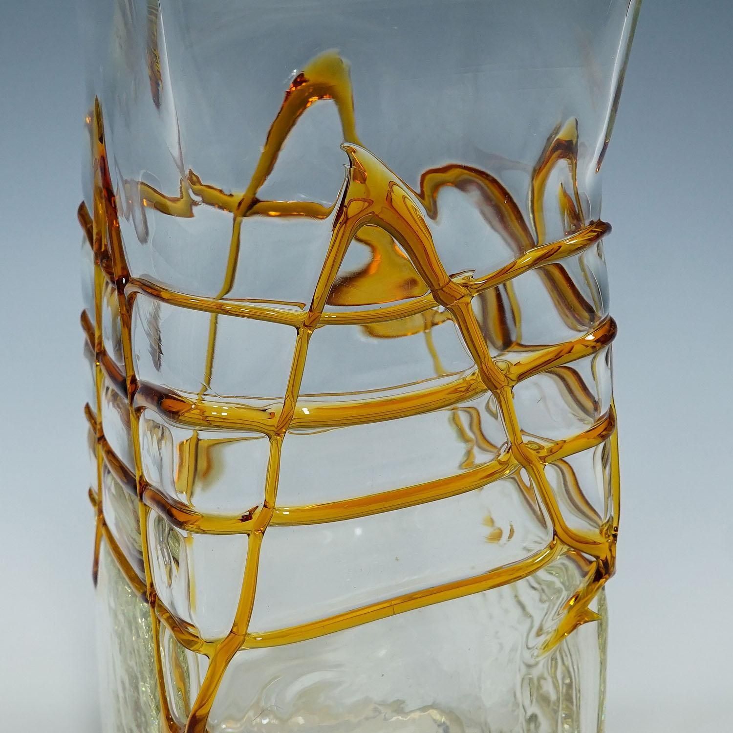Large Art Glass Vase By Fulvio Bianconi For Mazzega, Venice Murano photo vinterior