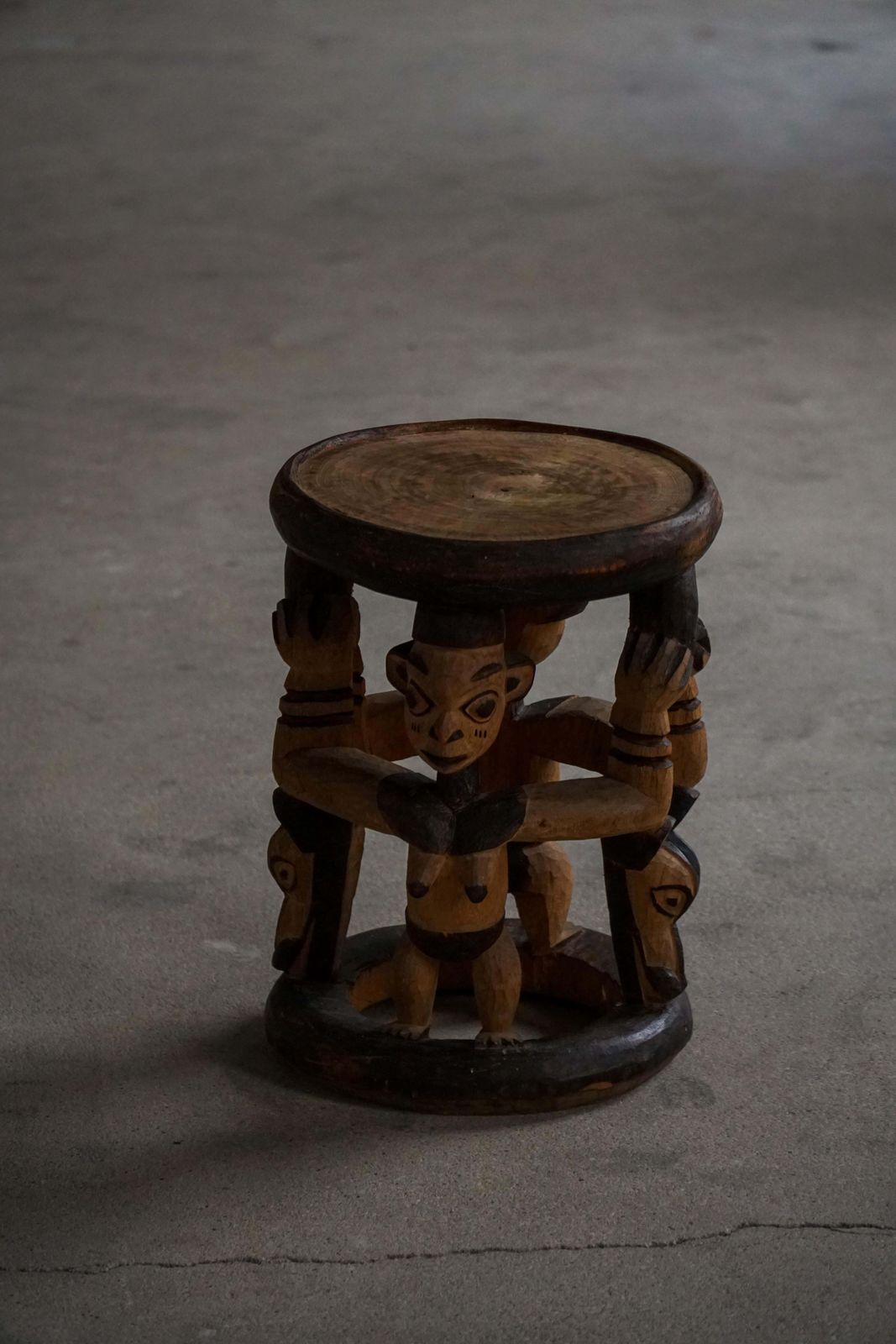 492.0 Decorative Carved African Hardwood Stool / Tribal Art Piece, Mid 20th Century photo