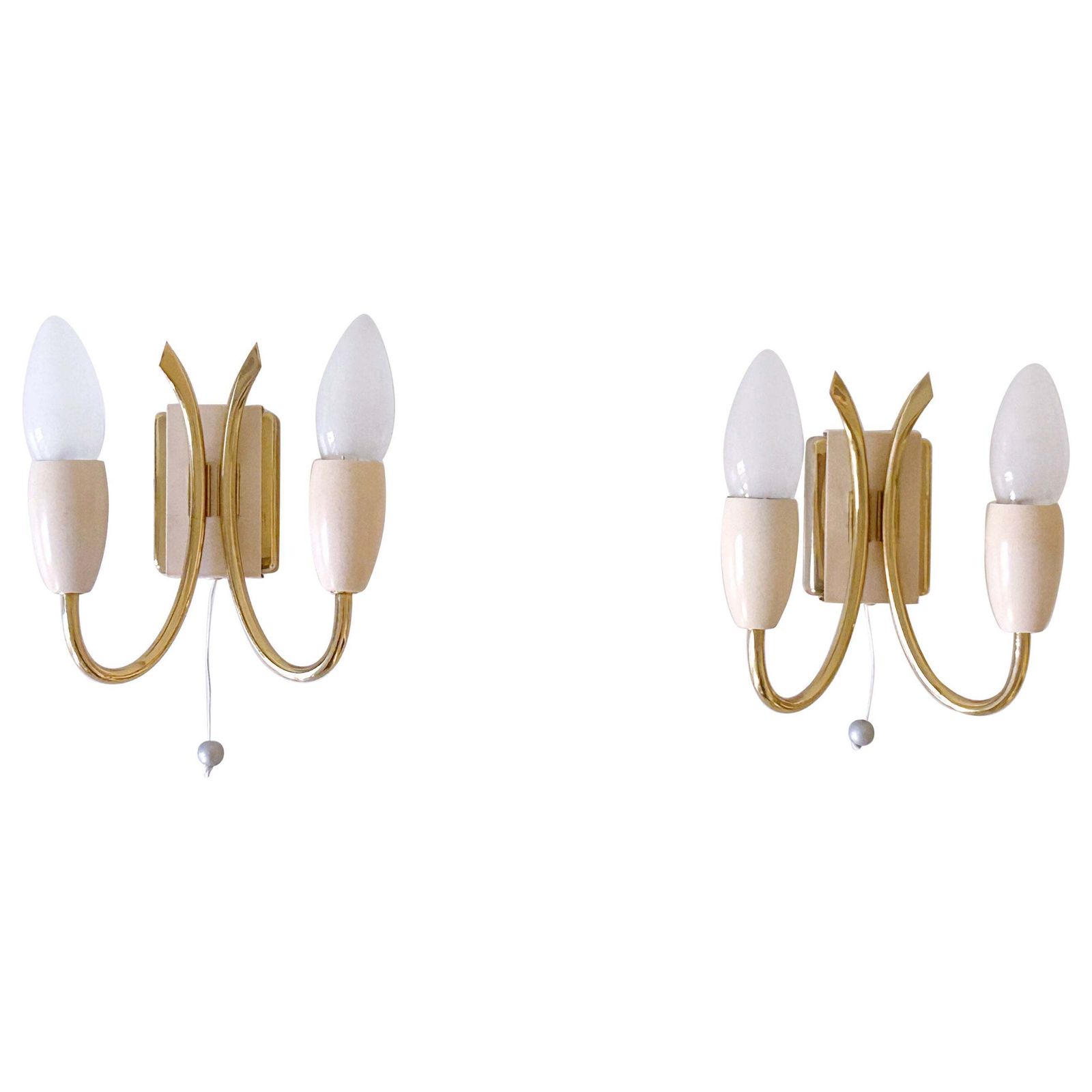 Set Of Two Lovely Mid Century Sputnik Sconces Or Wall Lights Germany 1950s