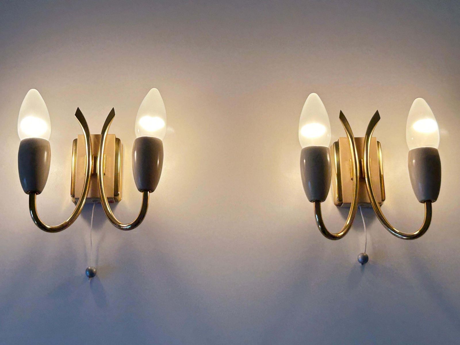 Set Of Two Lovely Mid Century Sputnik Sconces Or Wall Lights Germany 1950s photo for sale