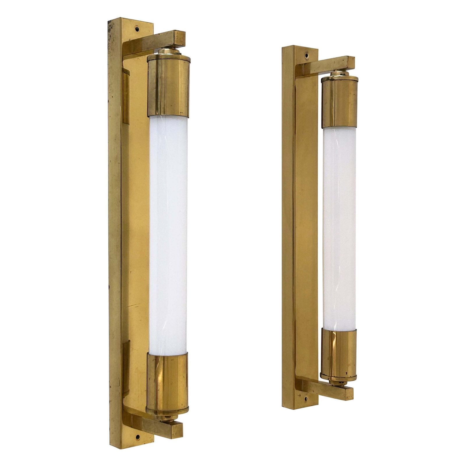 Set Of Two Rare Art Deco Bauhaus Bedside Sconces Or Wall Lamps Germany 1950s