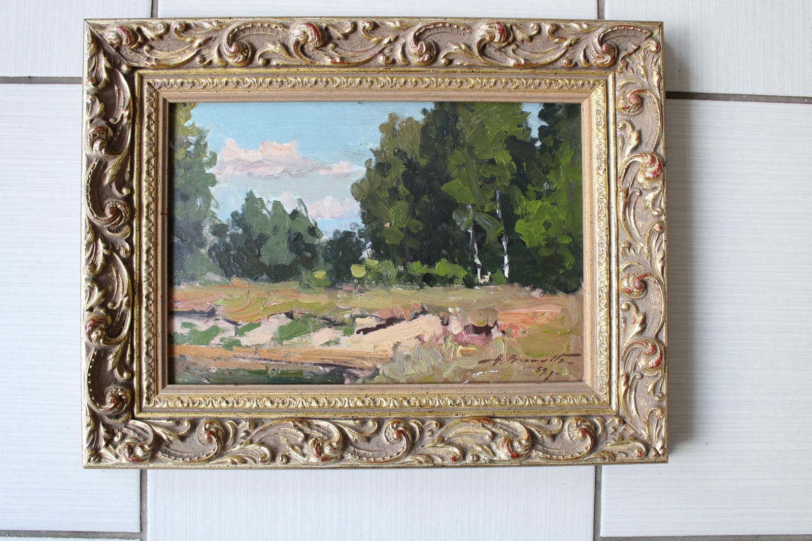 Alfejs Bromults Afternoon. 1959. Cardboard/Oil, 19x27.5 Cm1959 photo for sale