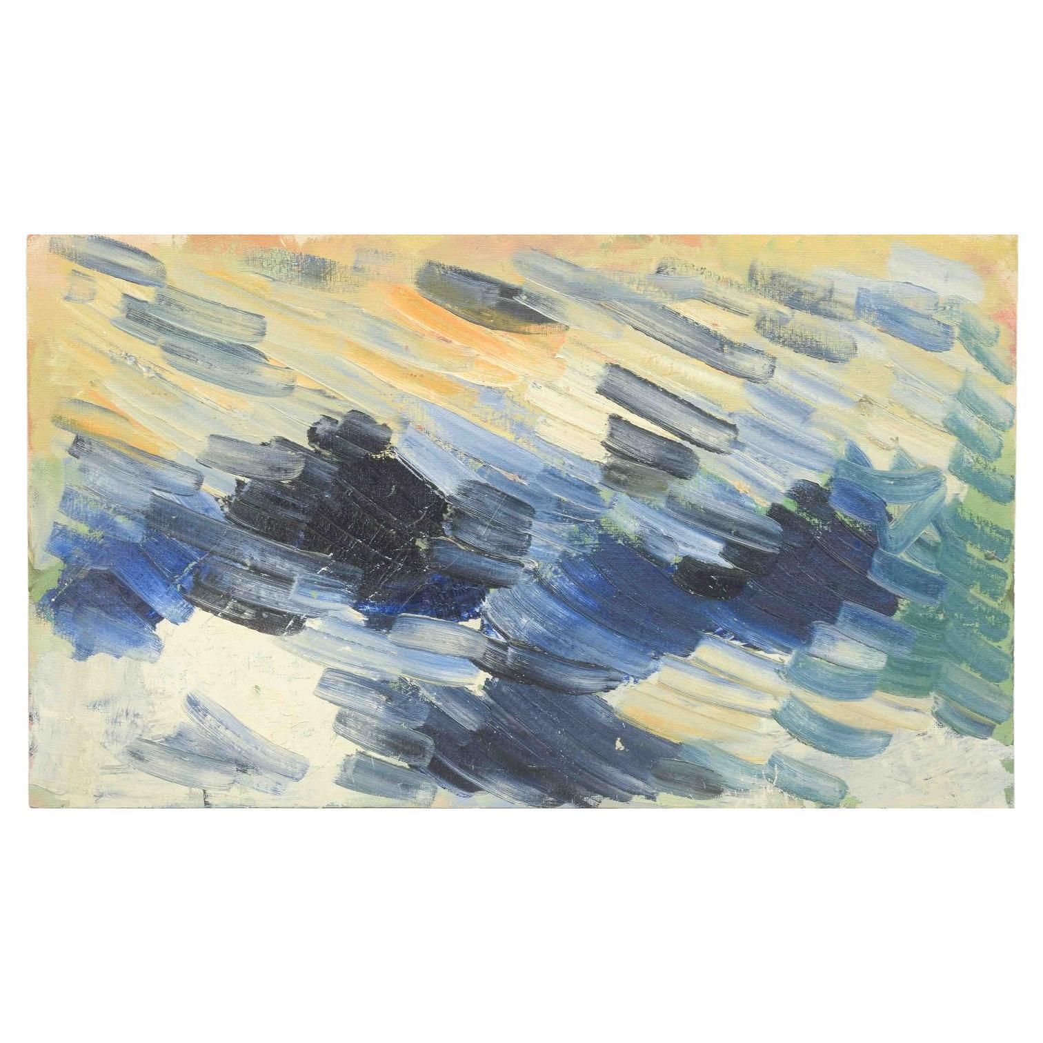 Scandinavian Artist. Oil On Board. Abstract Composition. 20th C.