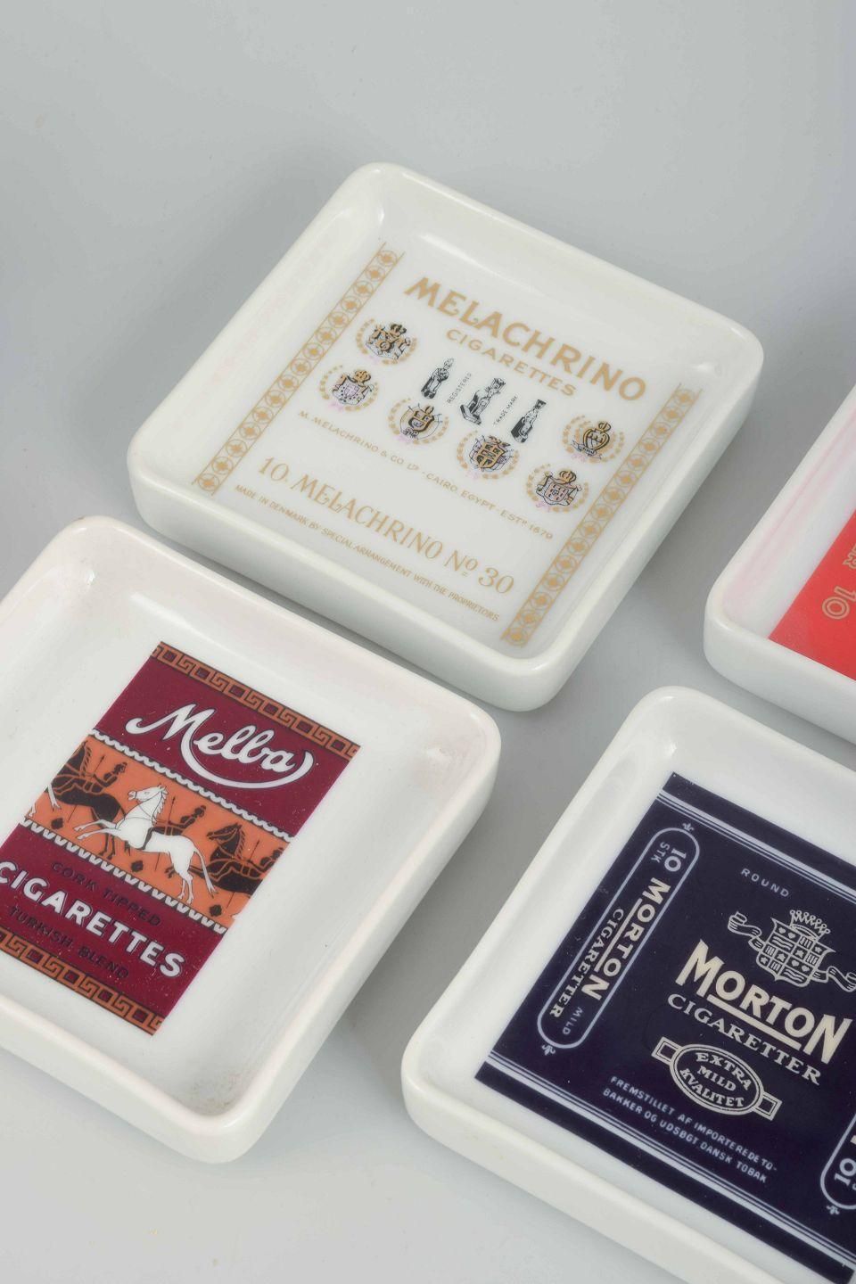 Bing & Grøndahl. Set Of Four Square Porcelain Ashtrays. Denmark, 1970s/80s photo furniture
