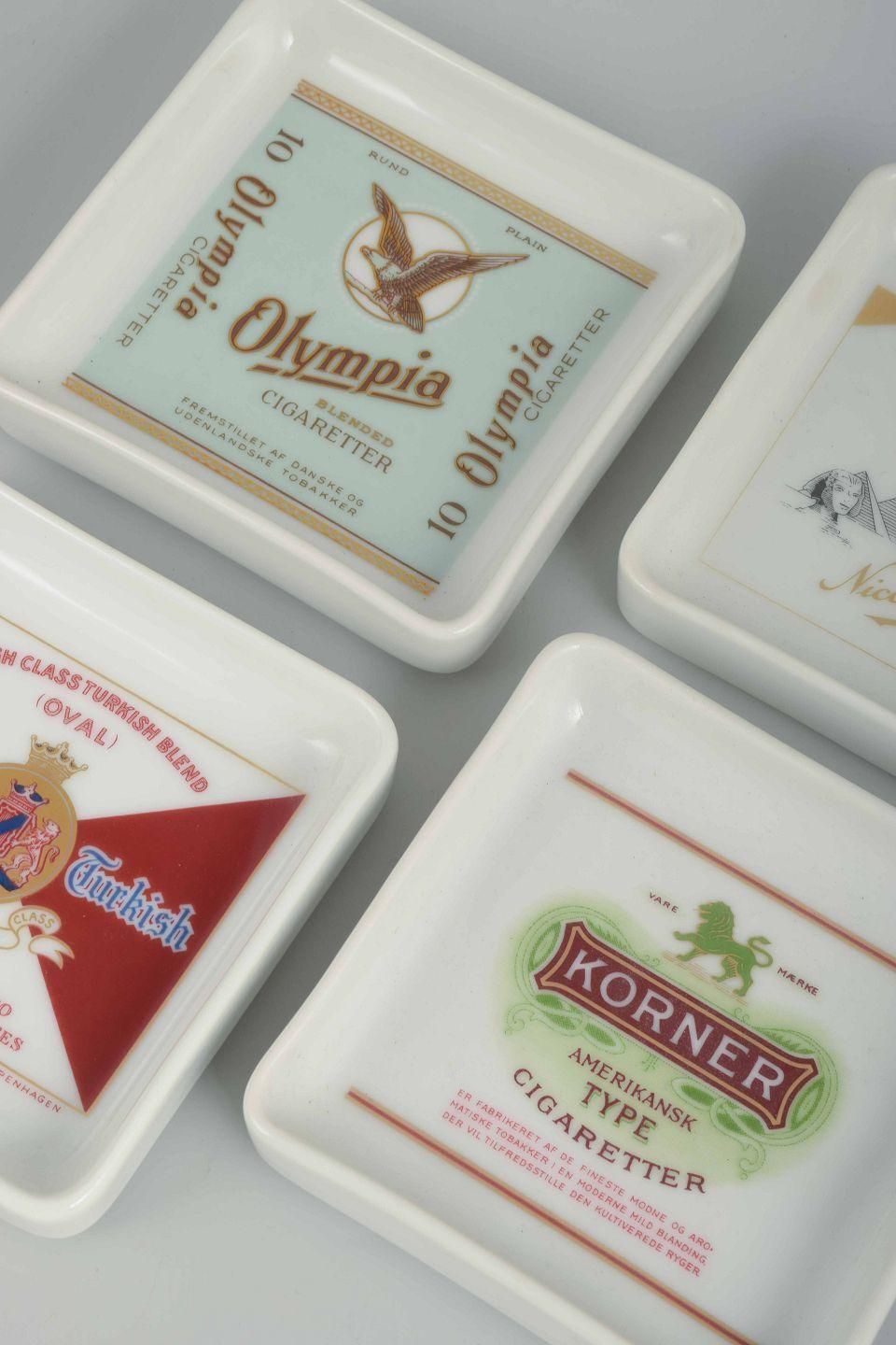 Bing & Grøndahl, Denmark. Set Of Four Square Porcelain Ashtrays. 1980s photo for sale