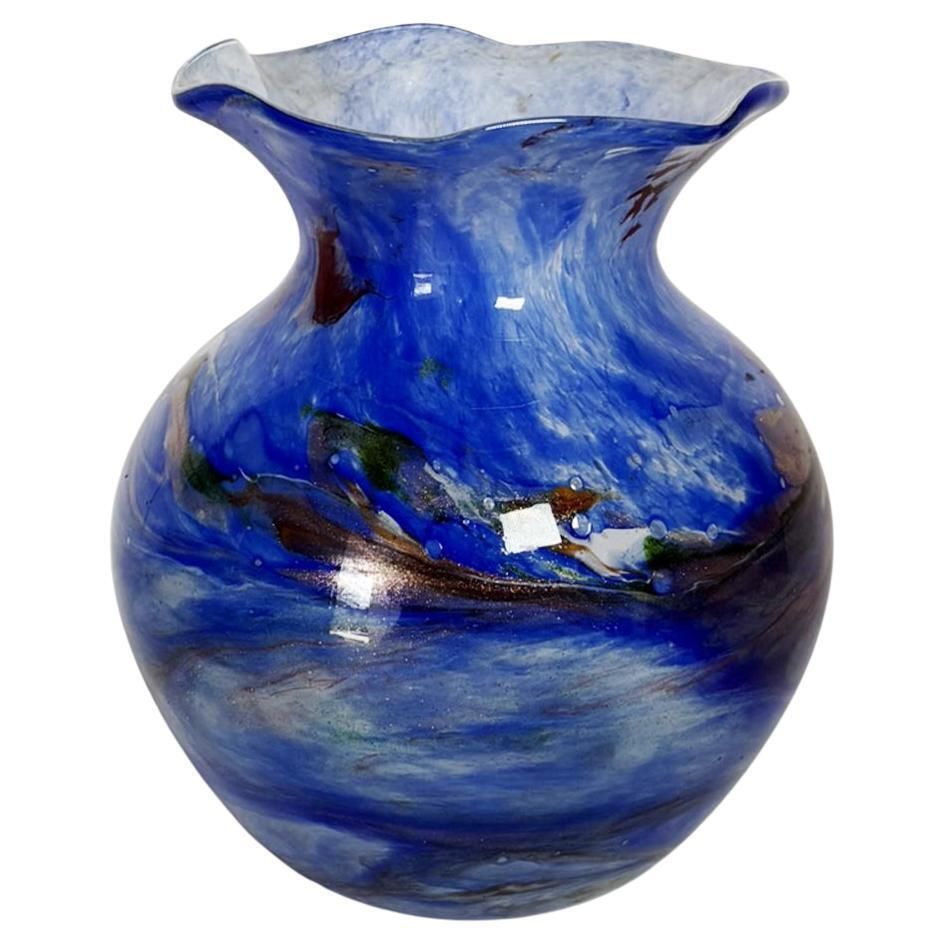 Blue Vase In Italian Glass, 1970, Italy