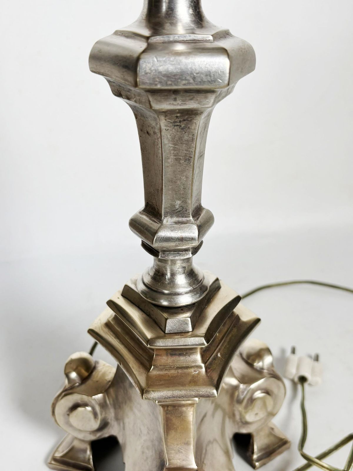 Metal Candelabra Lamp, France, 1970 photo vintage