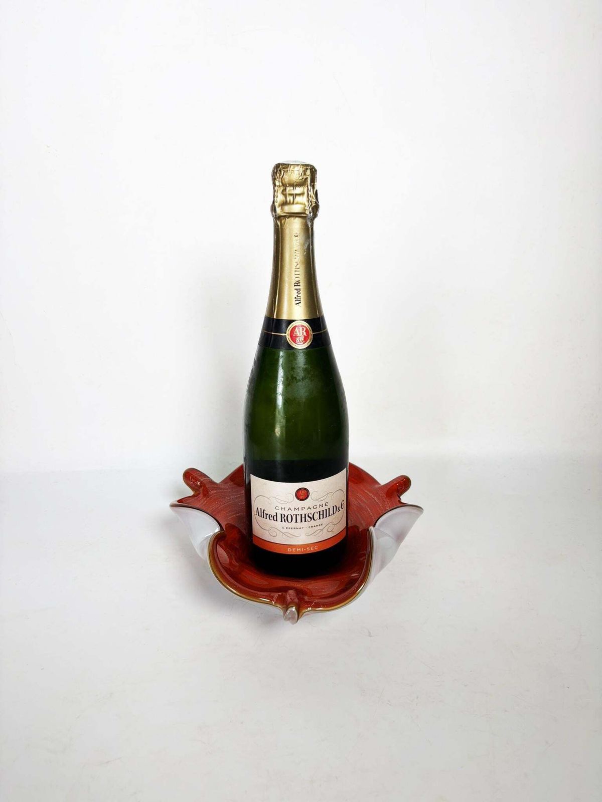 Red Italian Glass Ashtray, France, 1960 photo for sale