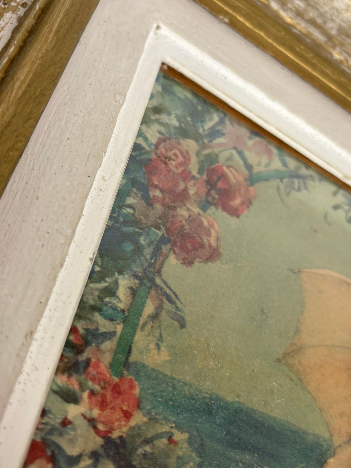 Pair Of Framed Lithographs, France, 1940 photo vintage