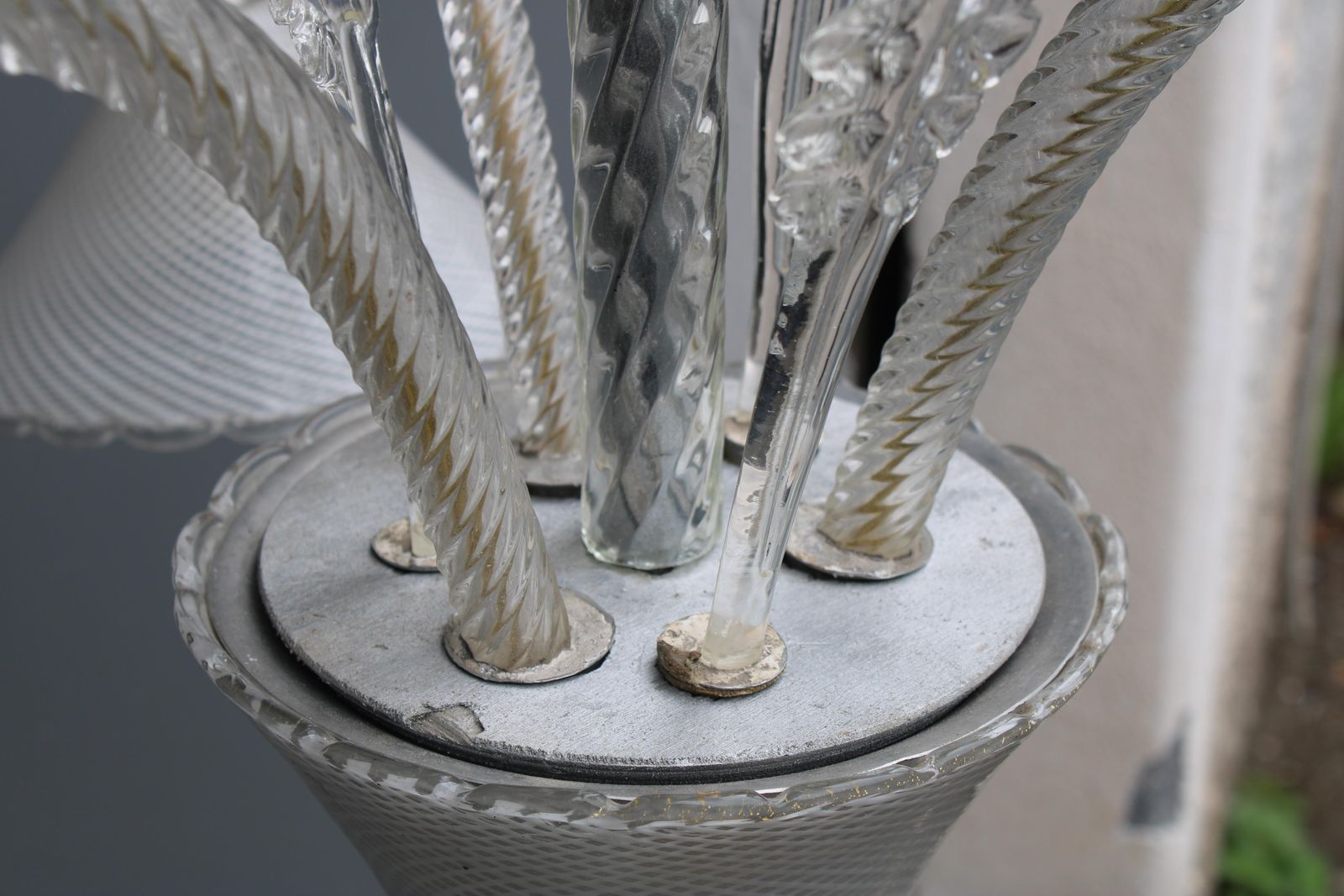 photo for sale Venini Reticello 1940 Italian Murano Glass Chandelier