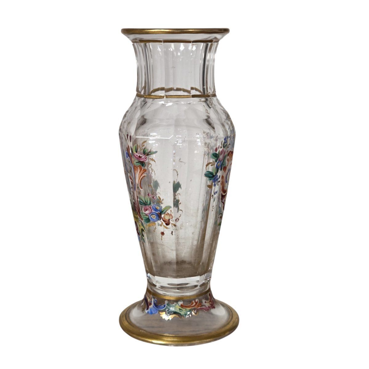 Petit vase d'époque en verre émaillé, Vienne, fin du XIXe siècle photo Décoration