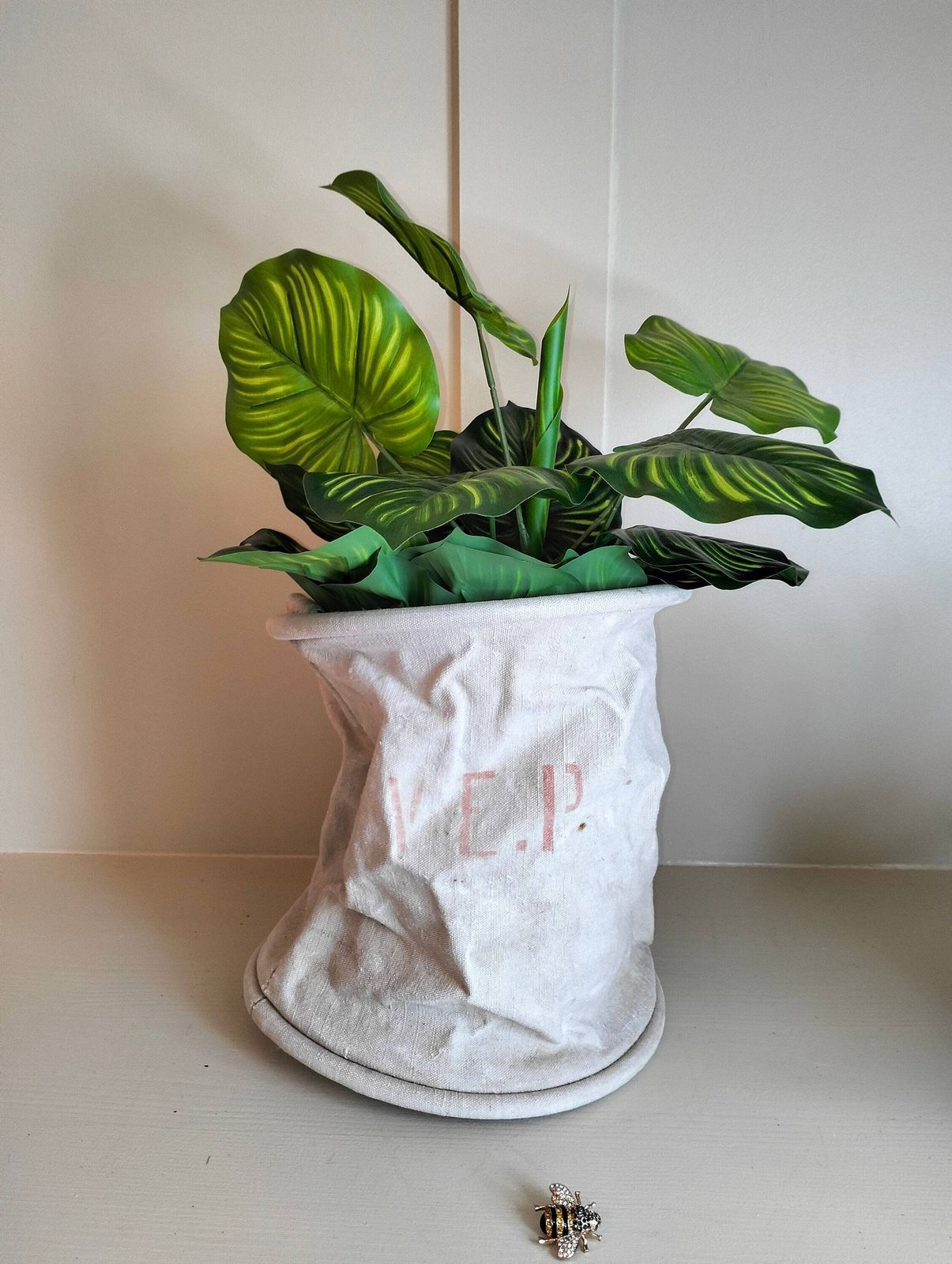 Antique French Linen Fire Bucket | Ww2 Era Water Bag, Rustic Decor