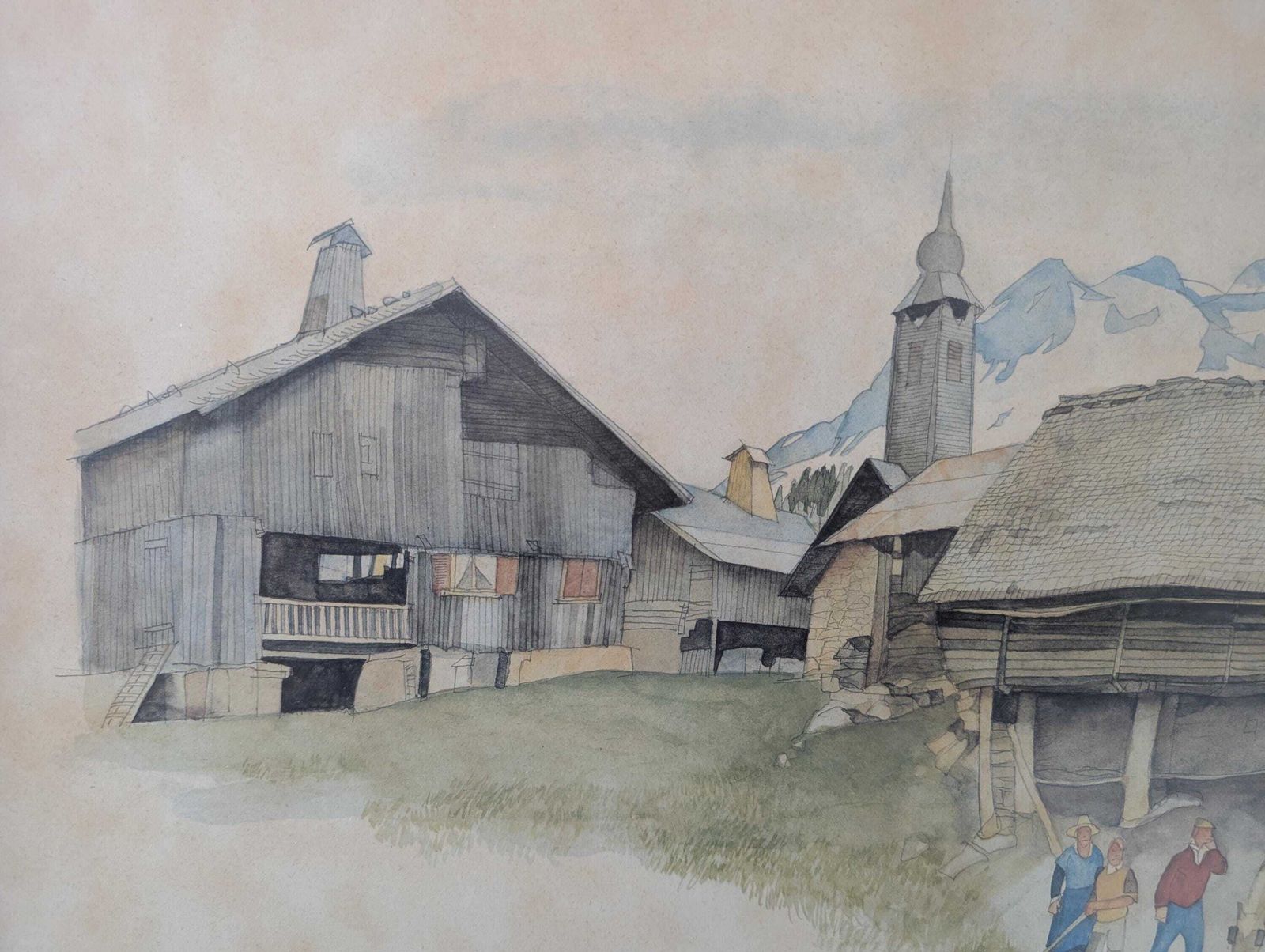 Guy Ameye Signed Vintage Artwork (1 Of A Pair). Art, Painting, Drawing. photo Art