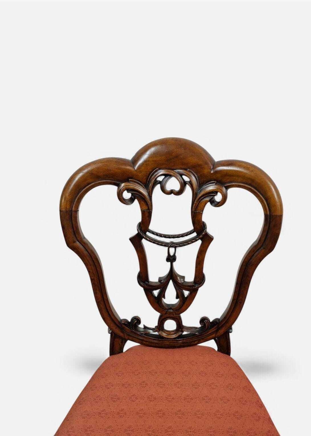Antique Walnut Side Chair / C.1890 / Pierced Splat Back photo 220.0