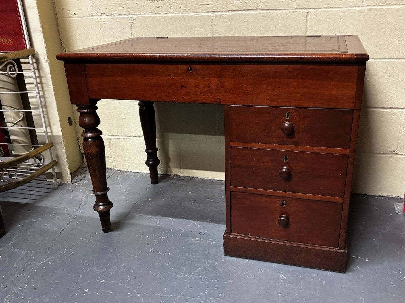 Victorian Mahogany Architects Desk With Drawers And Top Storage photo furniture