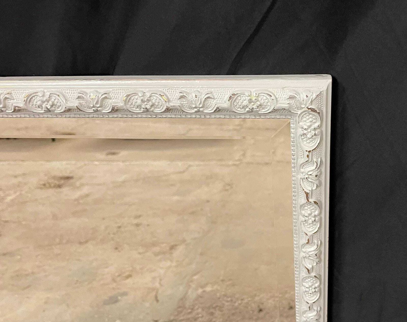 photo furniture French Style Grey Bevelled Mirror | Hand Painted Antique Finish