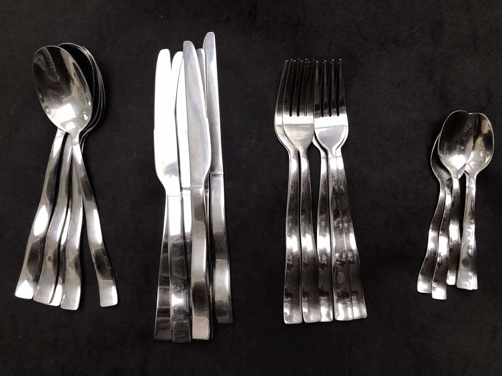 photo for sale Flatware Set For 6 Stainless Steel Design Cutlery Modernist Design Post Modern French Cutlery Set Wedding Gift