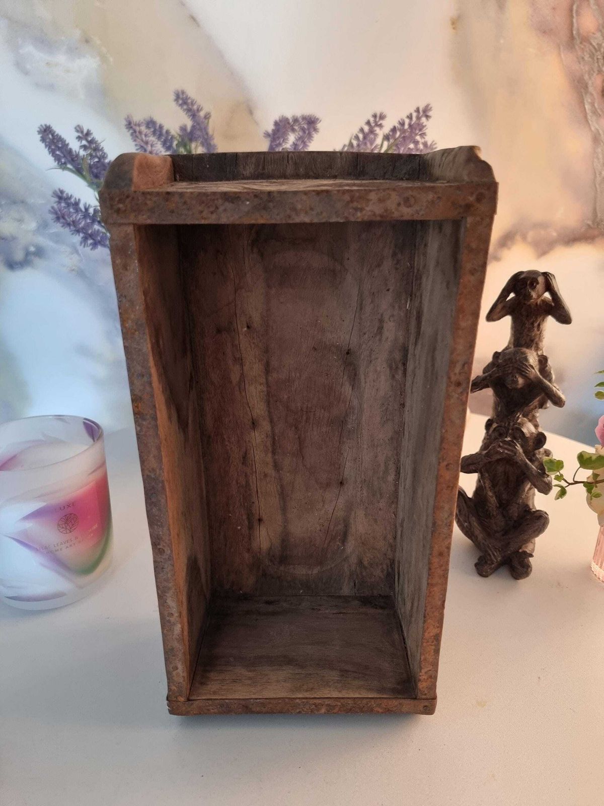Antique Wooden Brick Mold, Rustic Farmhouse Home Decor, Planter photo buy