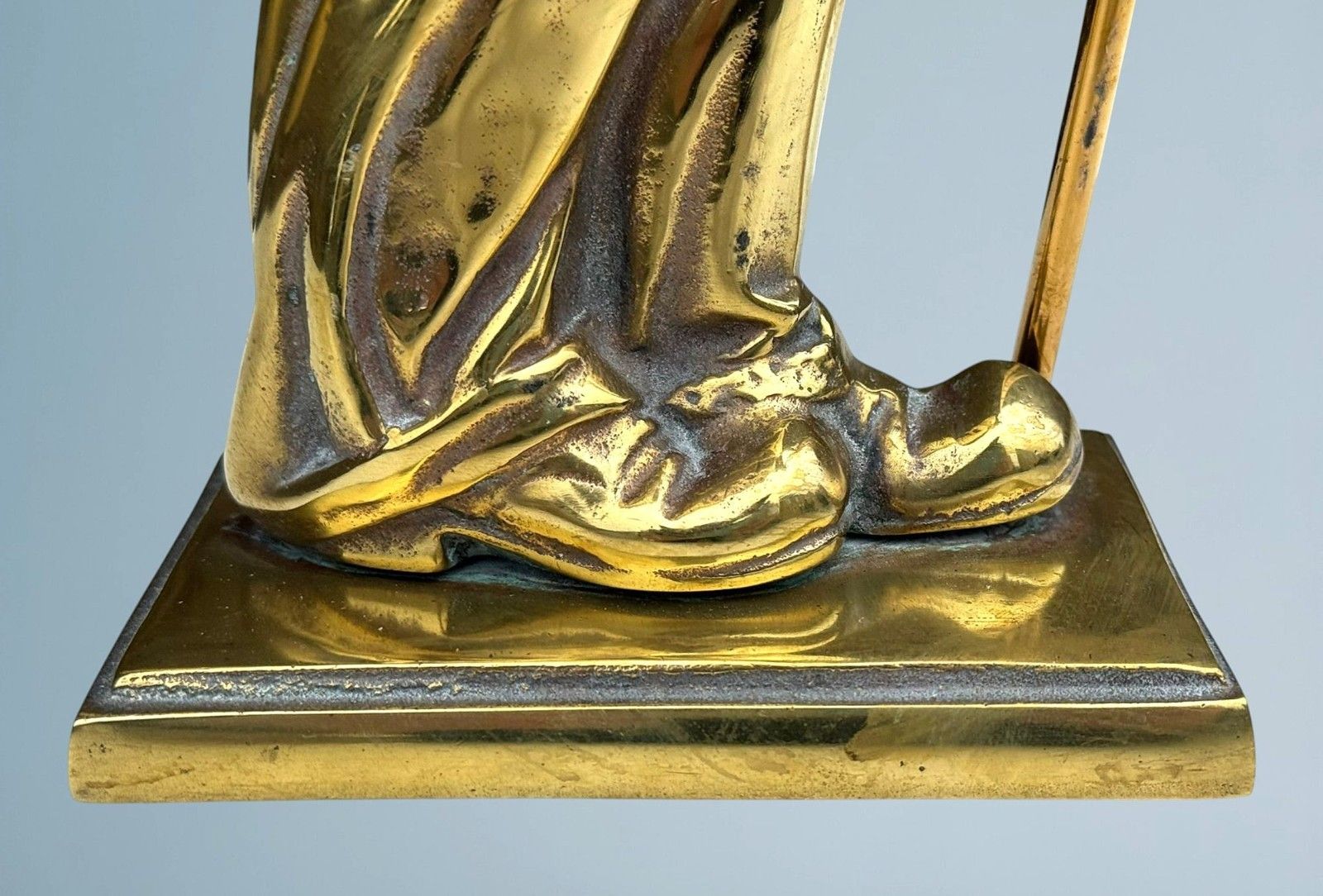 Antique 19th Century Brass Golfer Door Stop photo vinterior