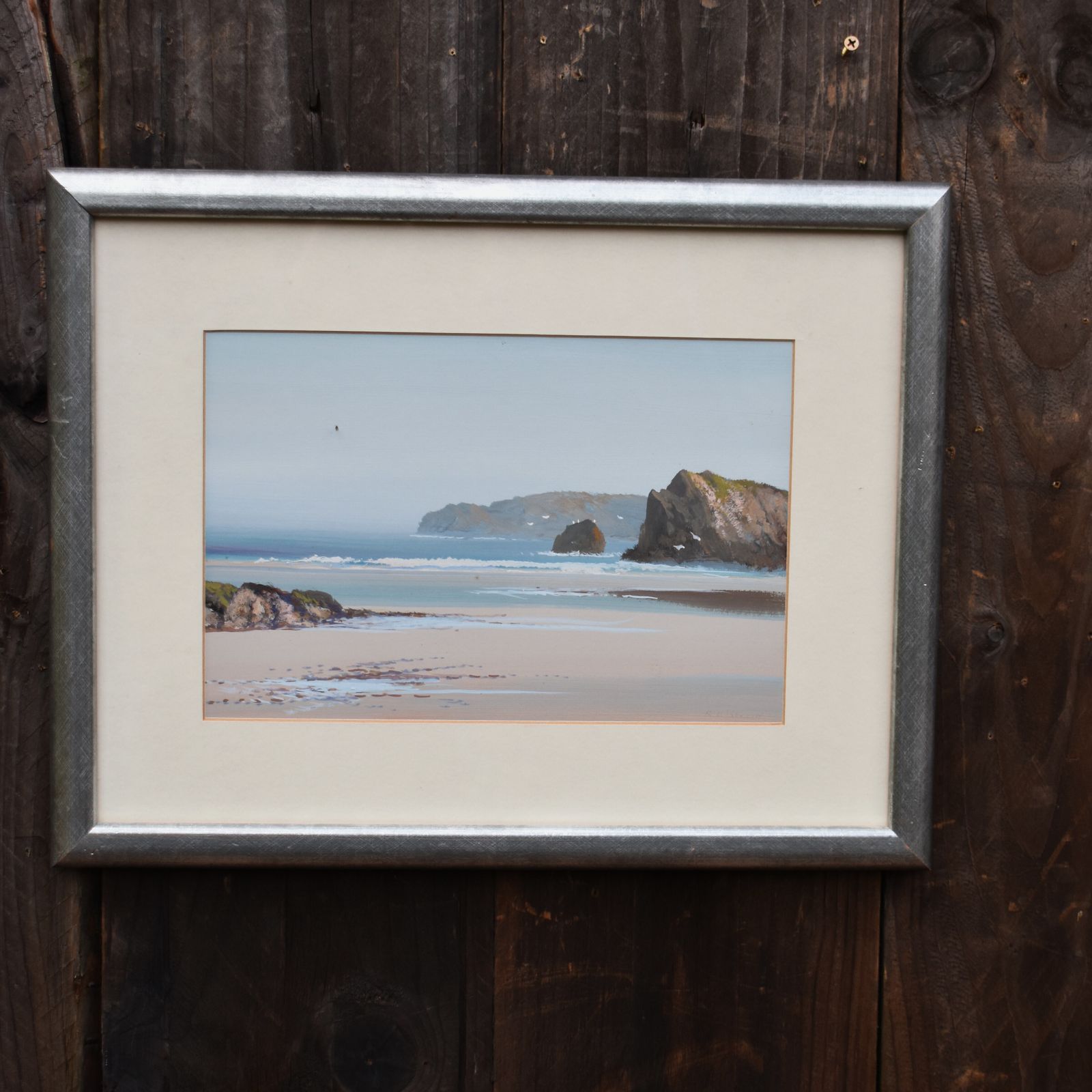 Antique Reginald Daniel Sherrin Bude Cornwall Seacape Watercolour Painting photo furniture