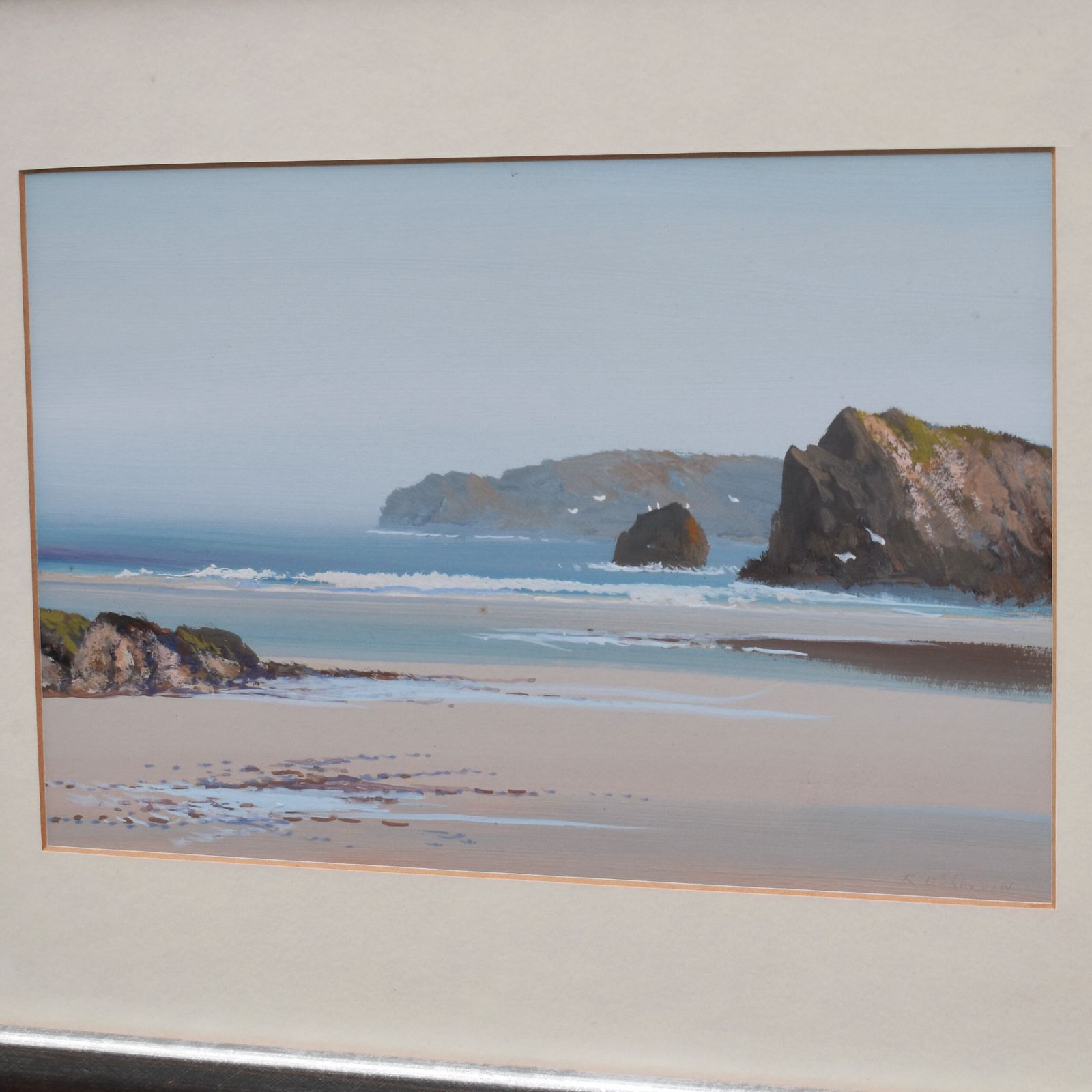 Antique Reginald Daniel Sherrin Bude Cornwall Seacape Watercolour Painting photo Art