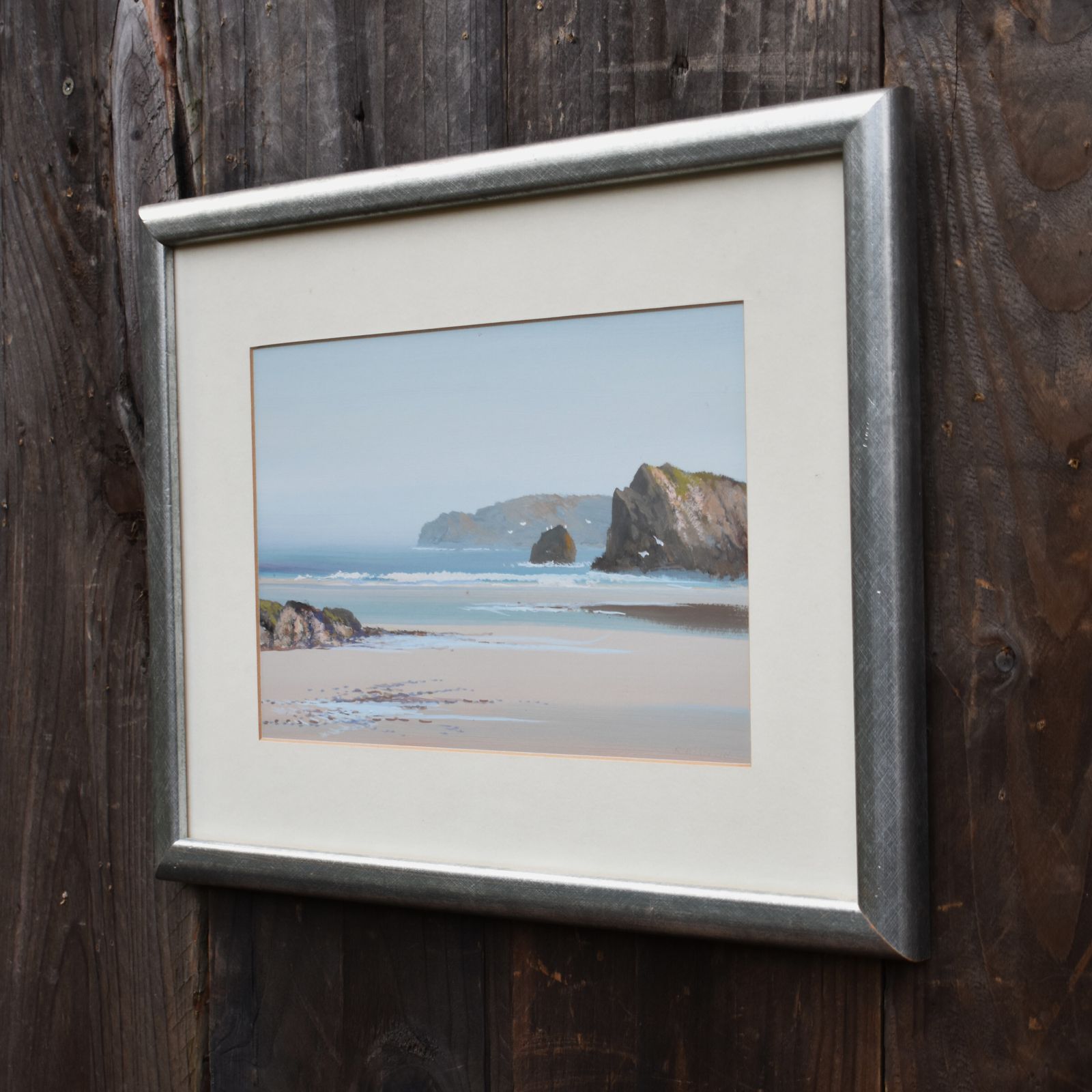 photo furniture Antique Reginald Daniel Sherrin Bude Cornwall Seacape Watercolour Painting