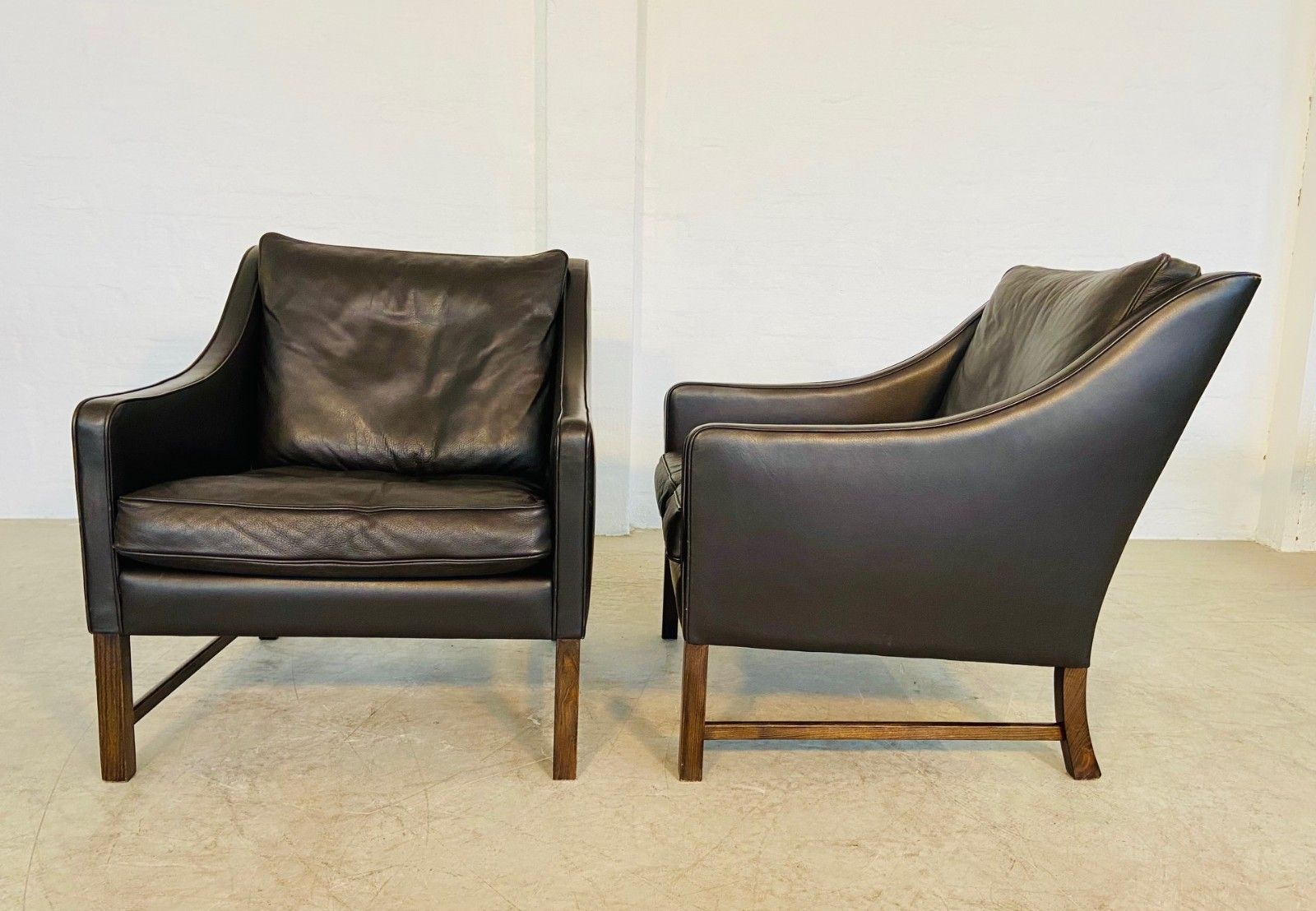 Mid Century Fredrik Kayser Leather & Rosewood Lounge Chairs – Brown Leather photo buy