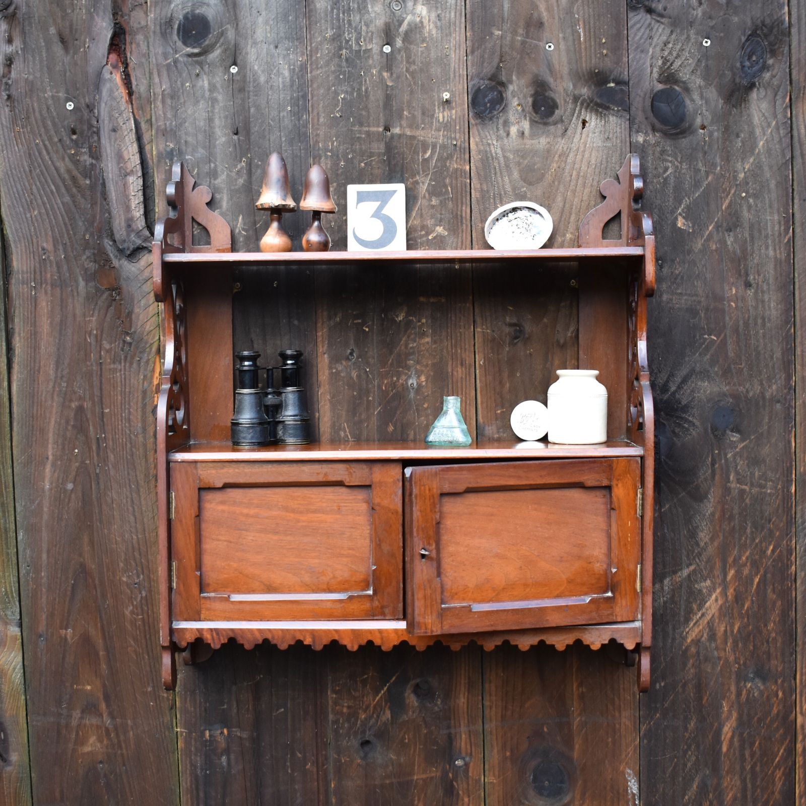 photo furniture Antique Edwards & Roberts Of London Kitchen Bathroom Cabinet Display Spice Rack