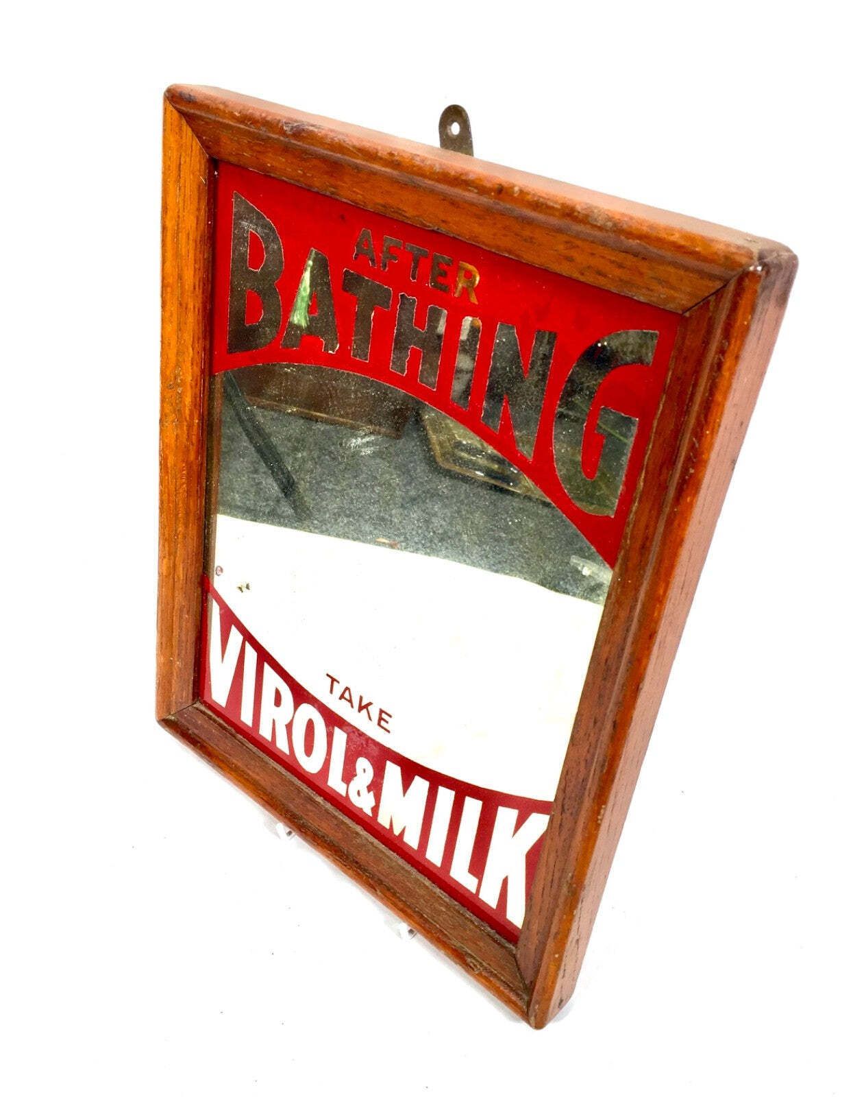 Antique Advertising Virol Wall Hanging Mirror Sign C.1920 / Apothecary Medical photo buy